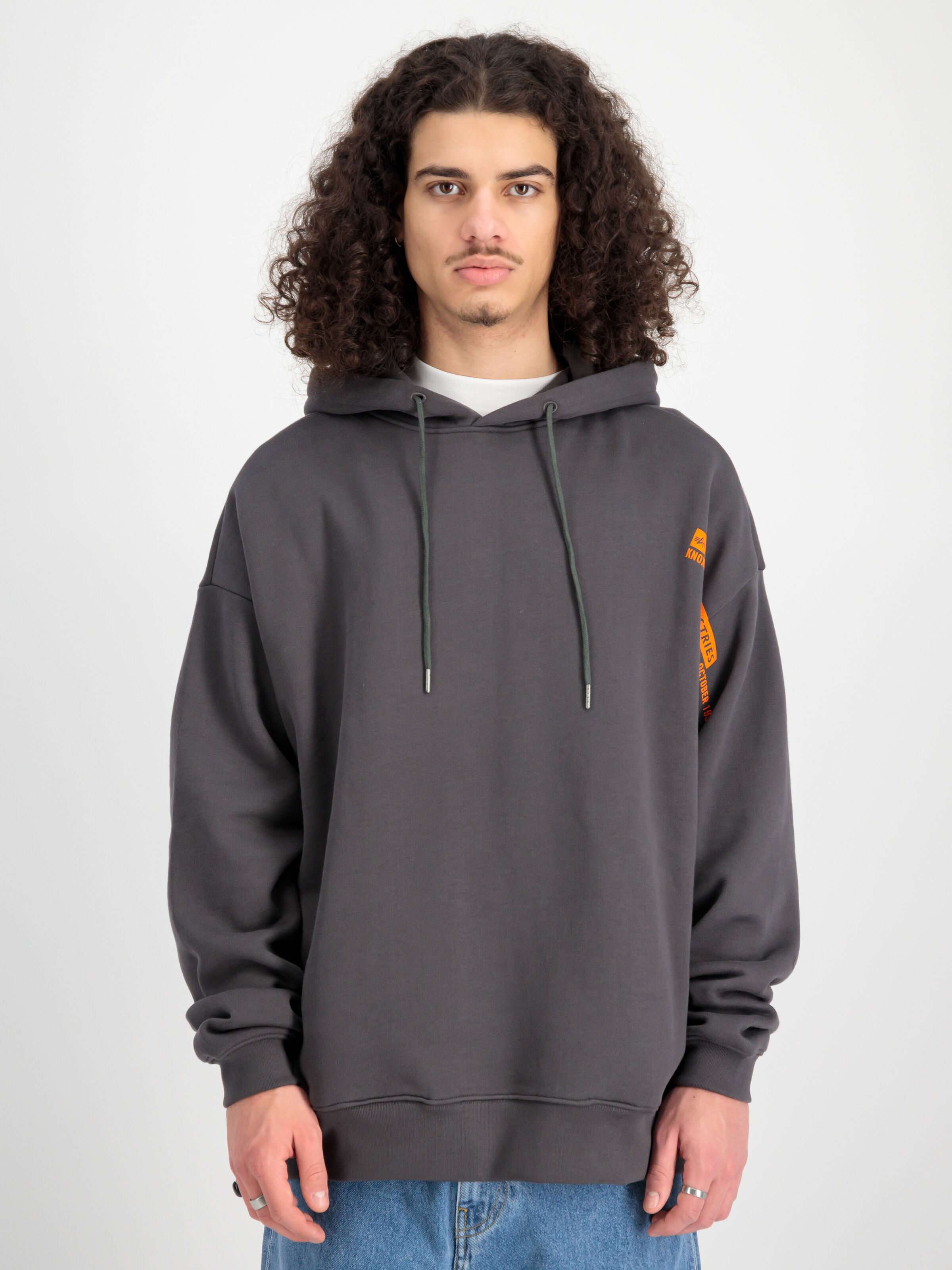 Flock Logo Hoodie vintage grey 146340_684_00006_182087