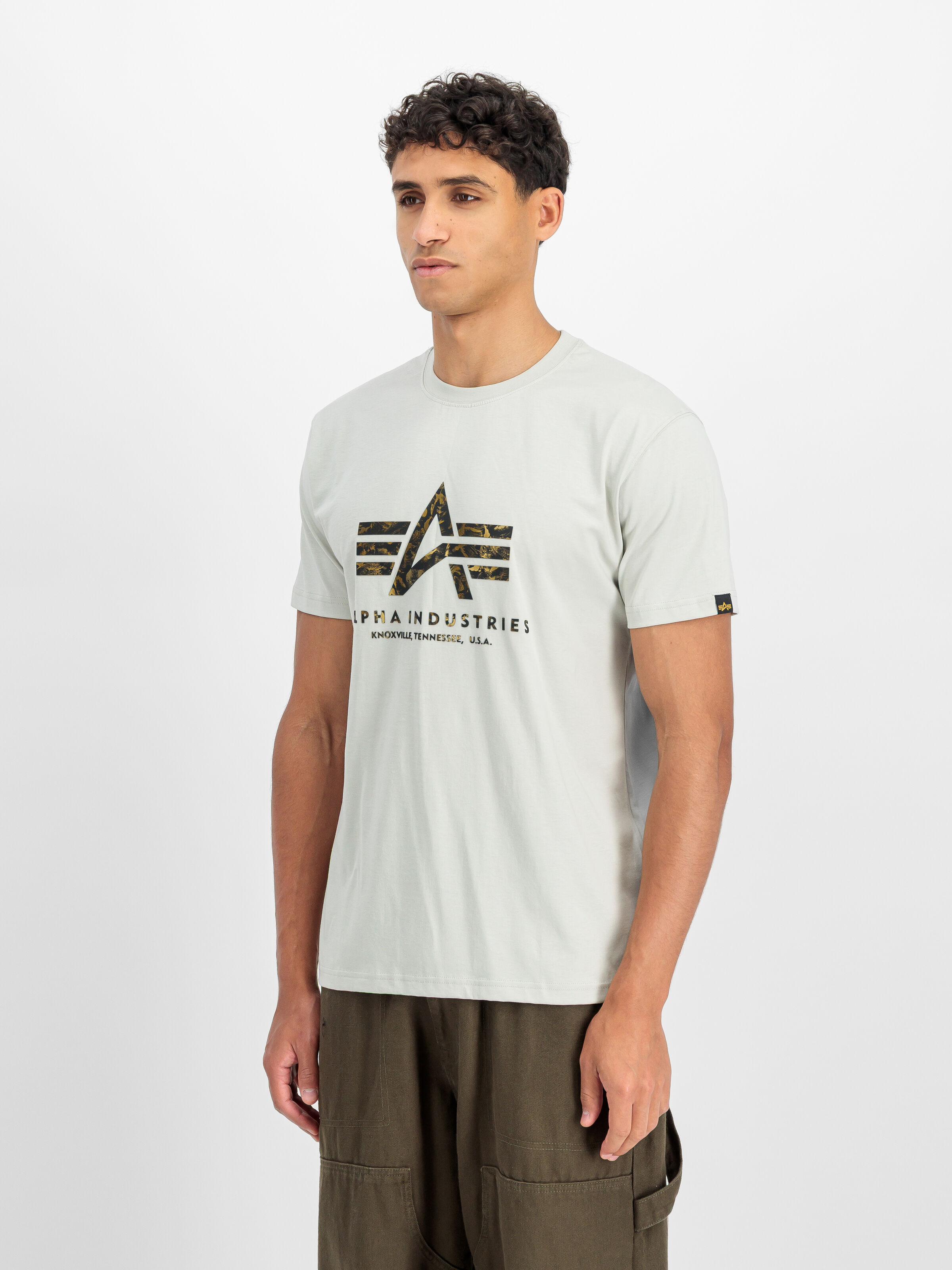 Basic Big Logo Effect Print T-Shirt stone 100501EP_10_2_model_00002_197308