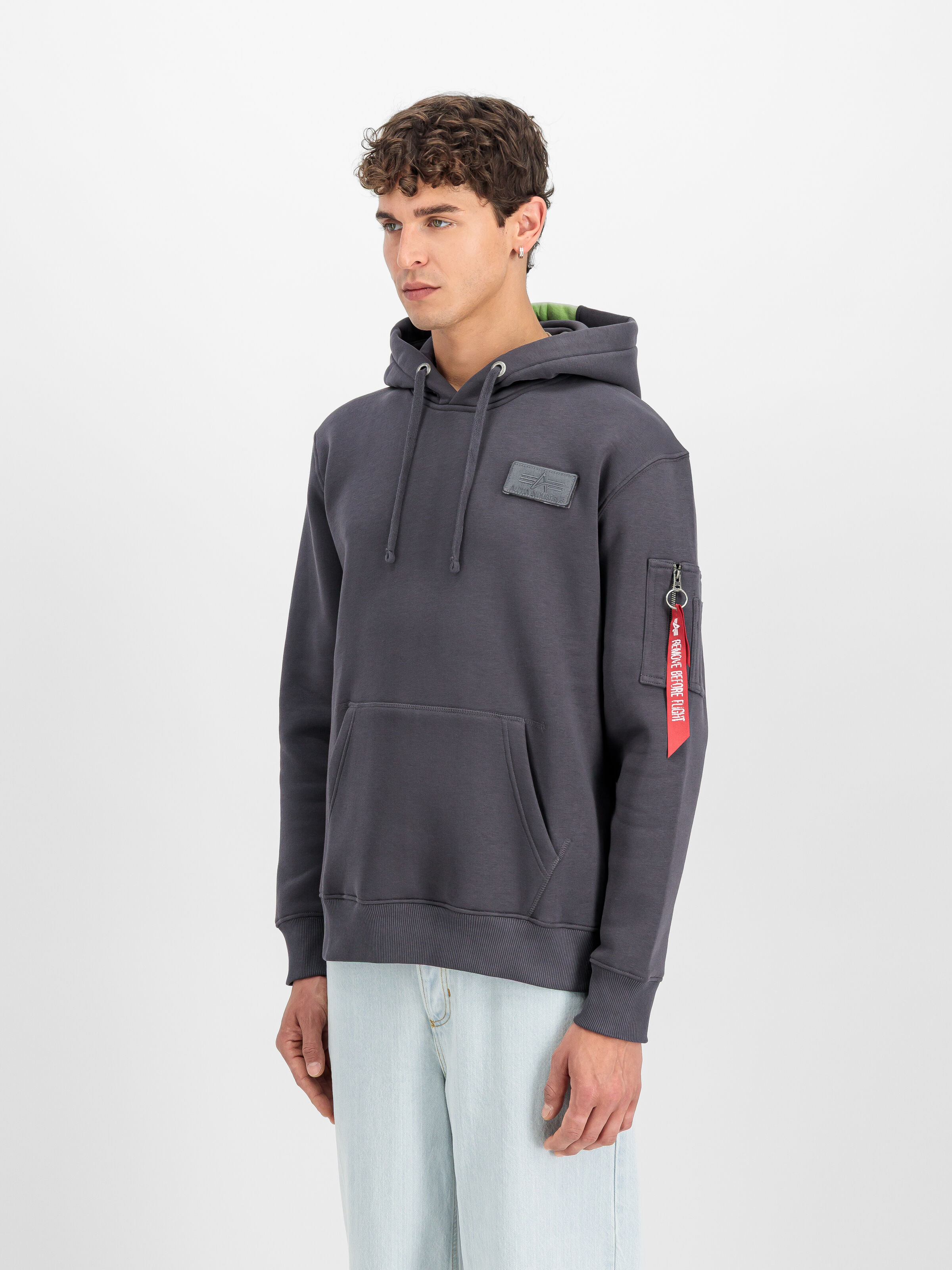 Red Stripe Hoodie vintage grey 178314_684_2_model_00002_189565