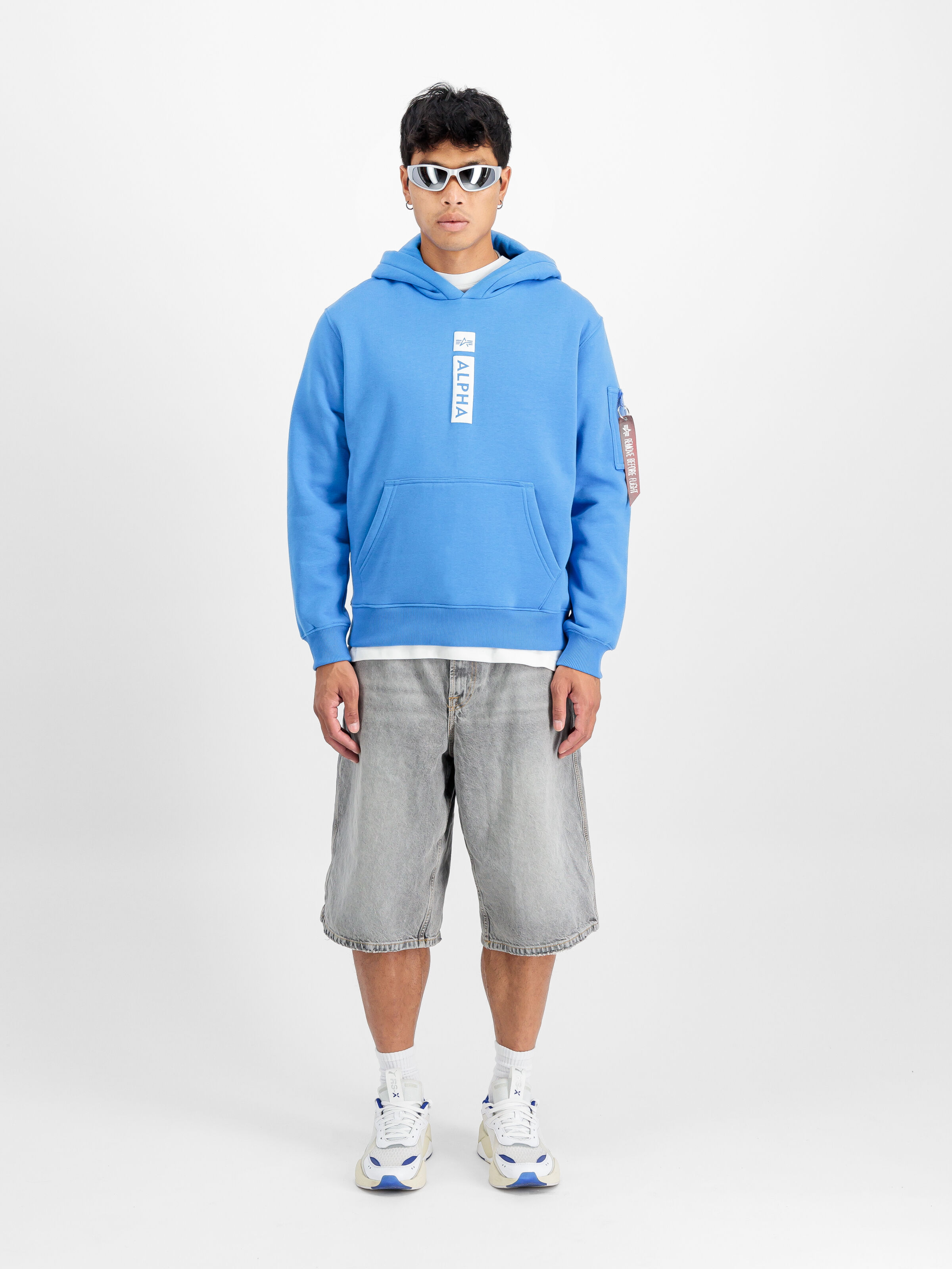 Alpha Puff Print Hoodie mediteranian blue 146338_737_2_model_00001_118409