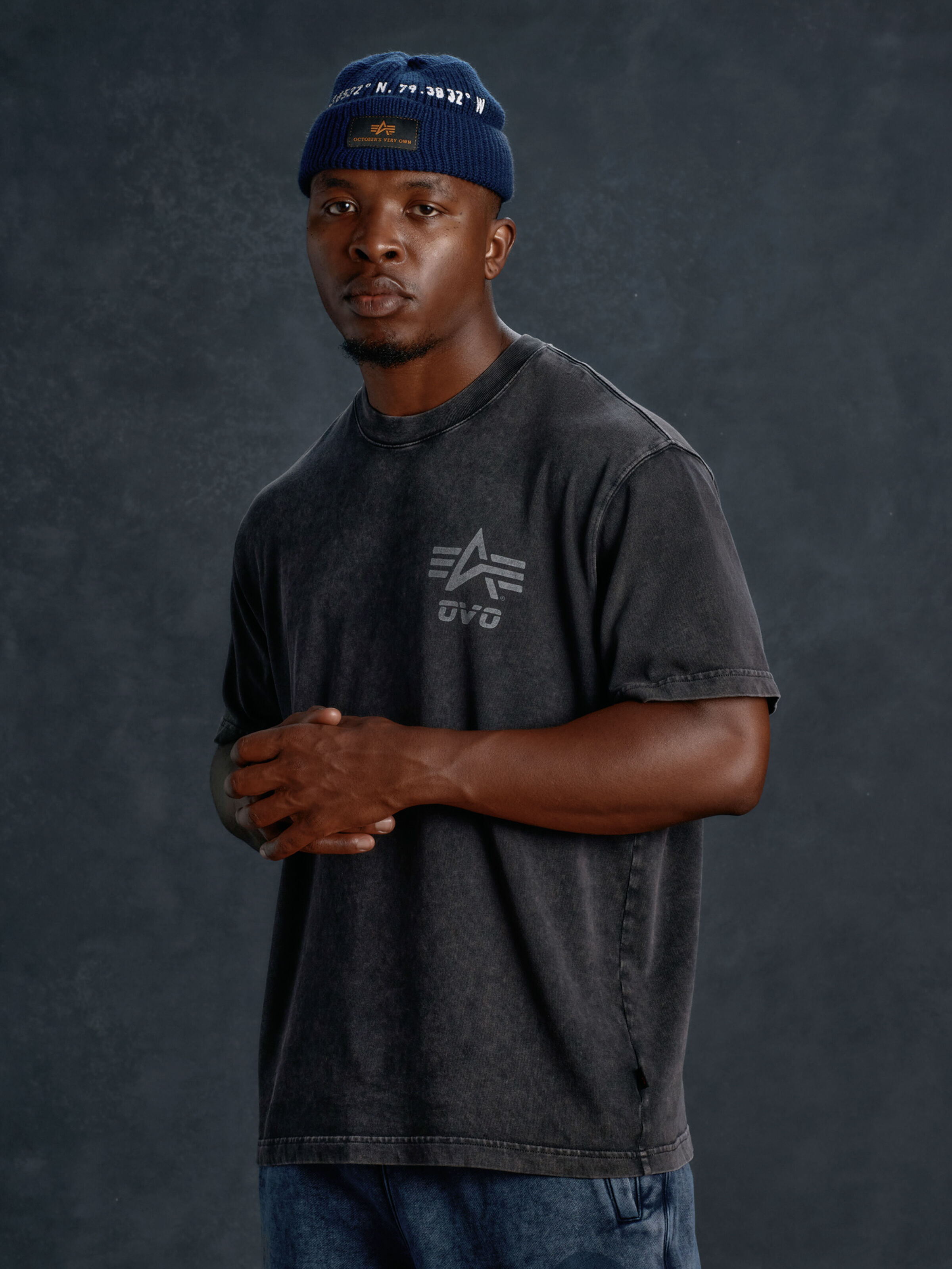 ALPHA x OVO Garment Dye Owl T-Shirt black/sand 258027_778_2_model_00003_195951