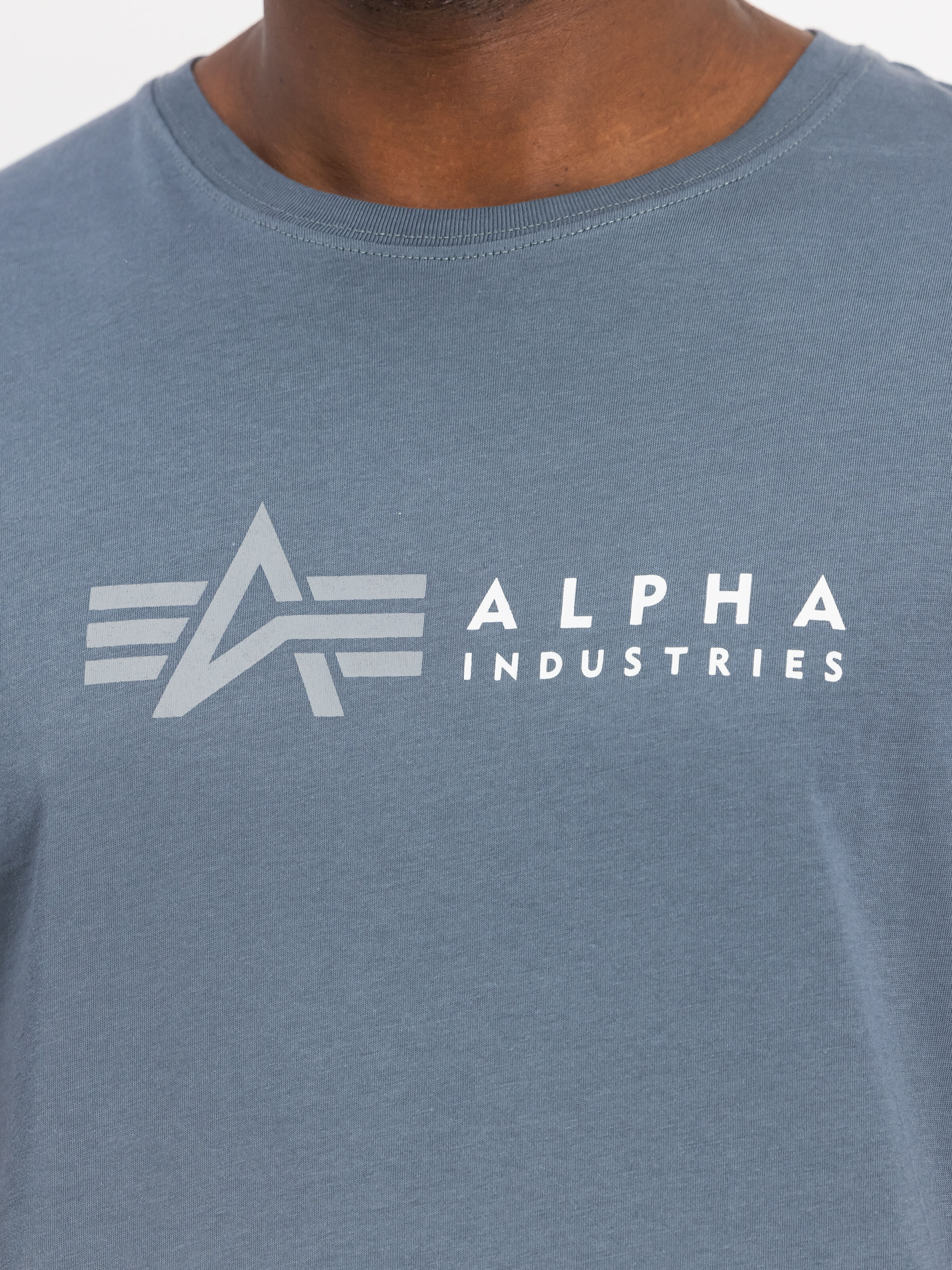 Alpha Label T-Shirt denim blue 118502_439_3_detail_00001_160834