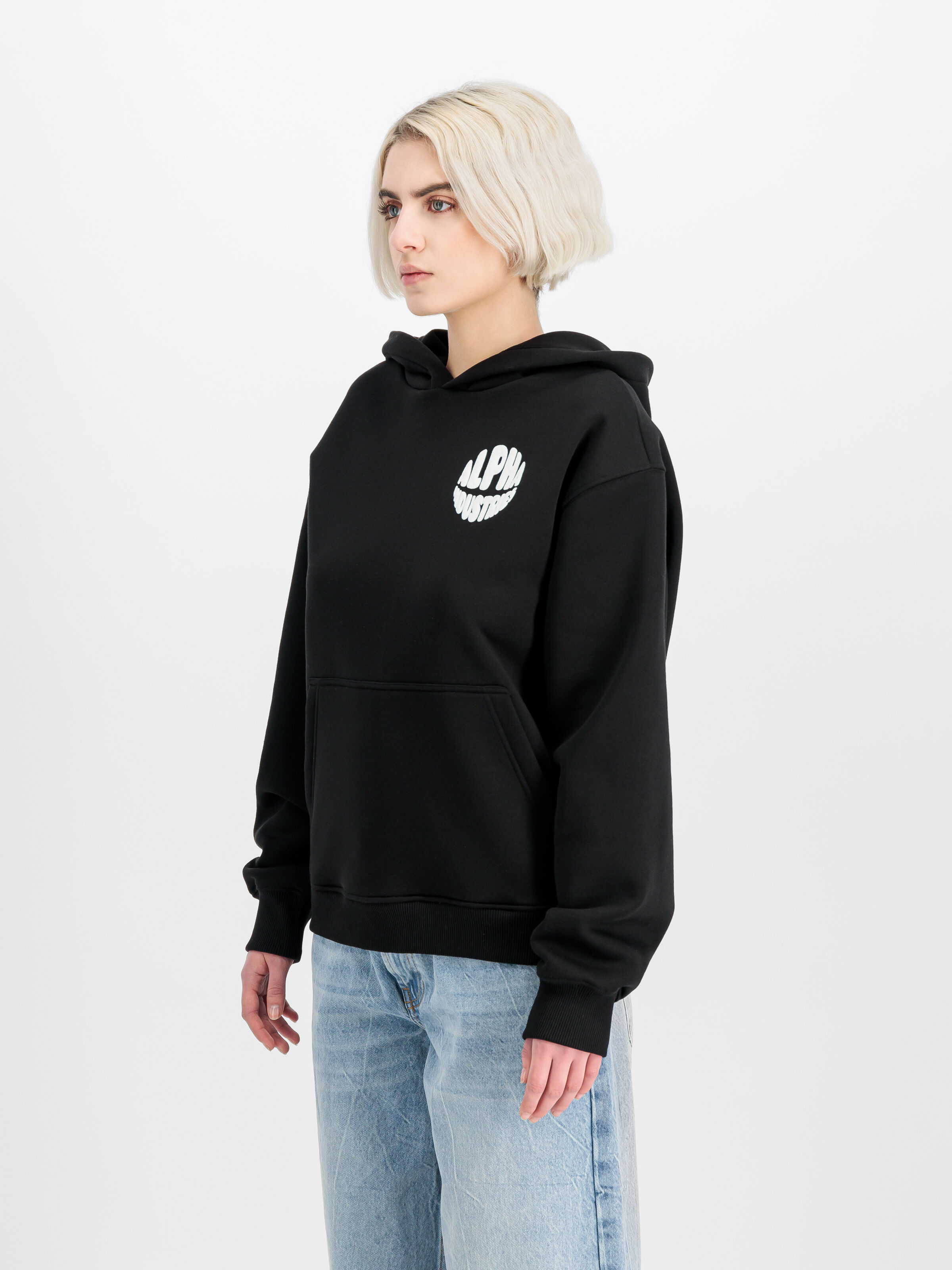 Logo Backprint Hoodie Women black 156041_03_2_model_00003_144662