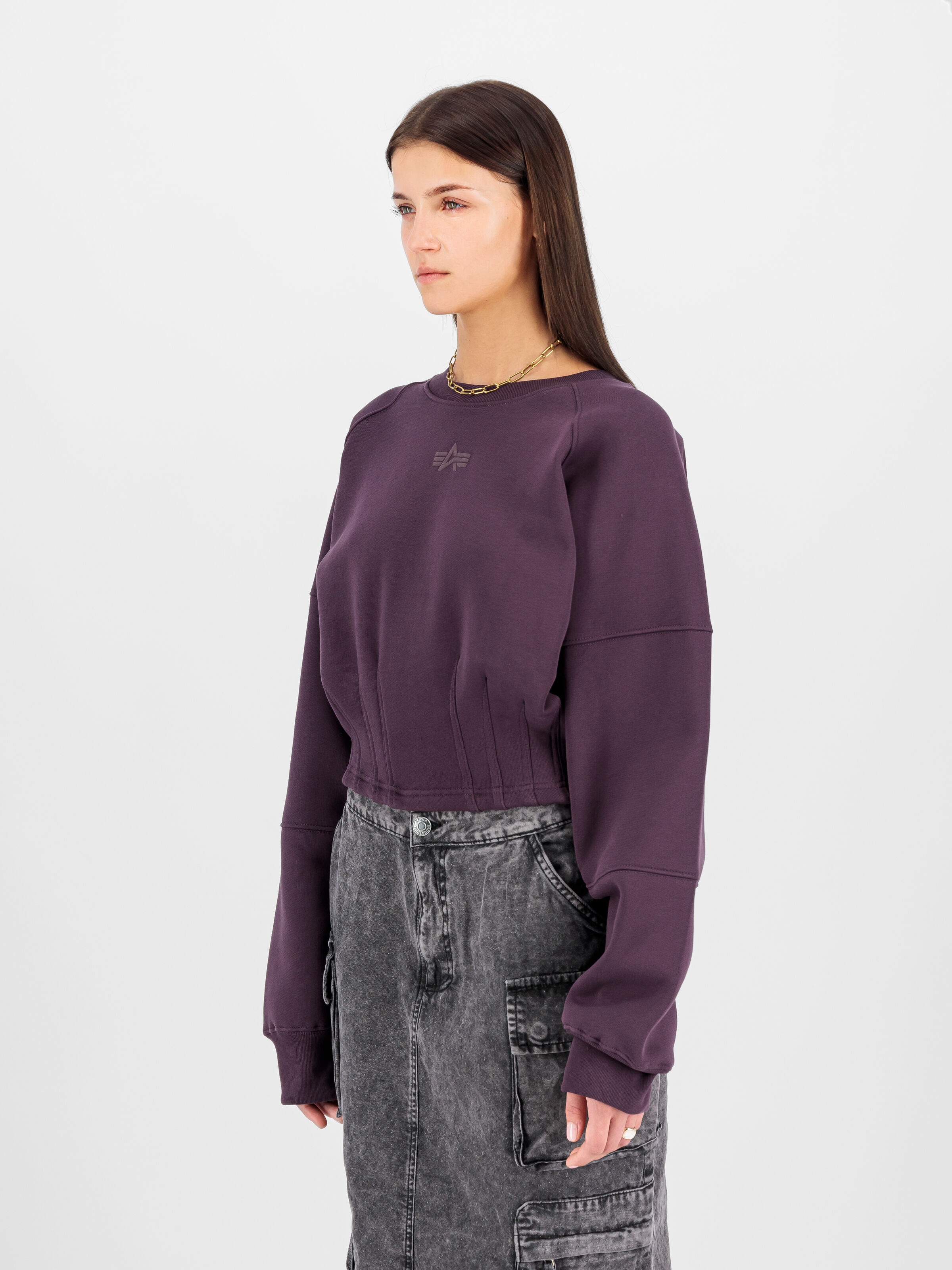 Waisted Sweatshirt Women Plum 148031_719_2_model_00003_103708