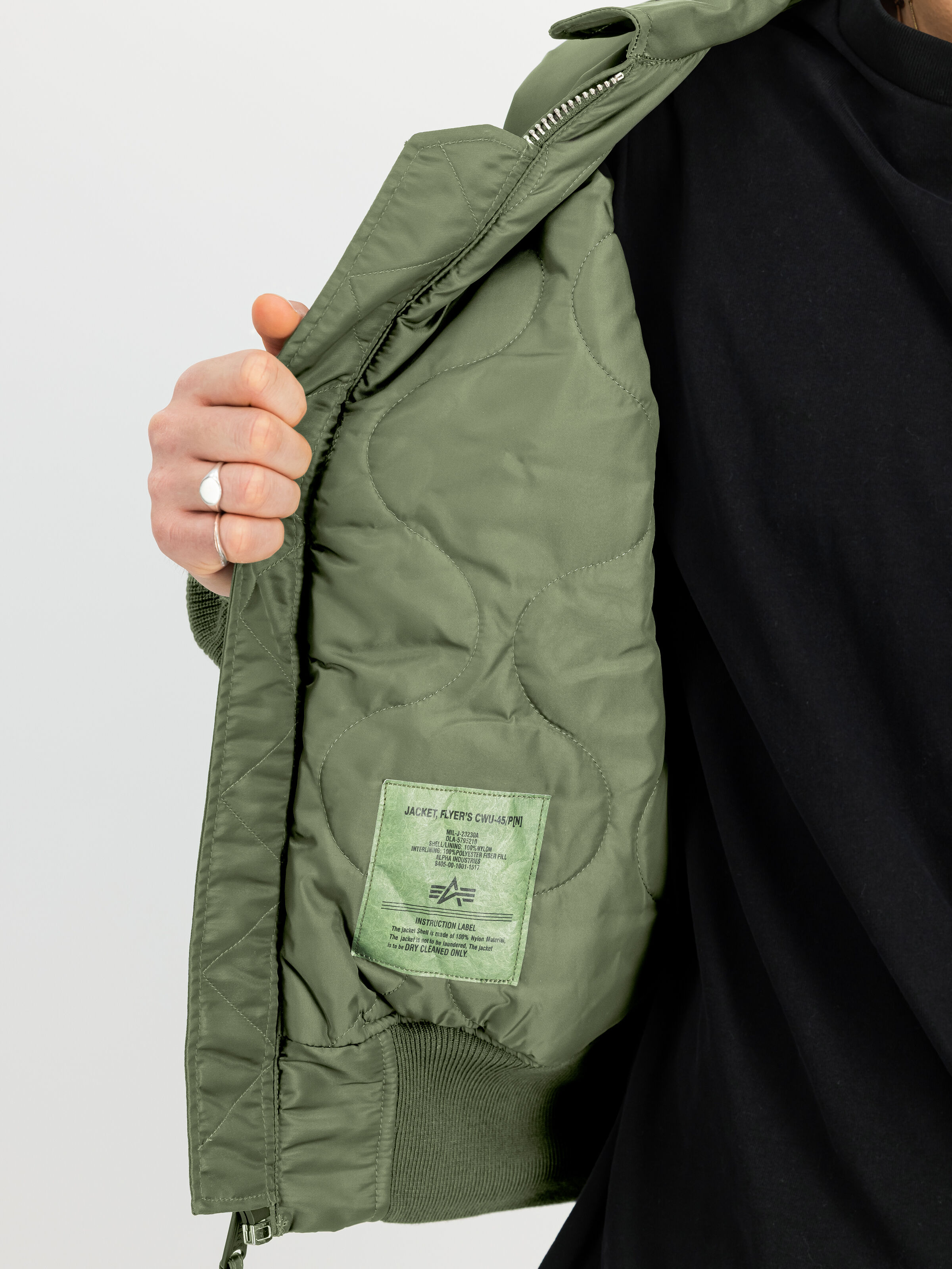ALPHA x NO PROBLEMO CWU-45 Bomber Jacket sage-green 268175_01_3_detail_00001_246213