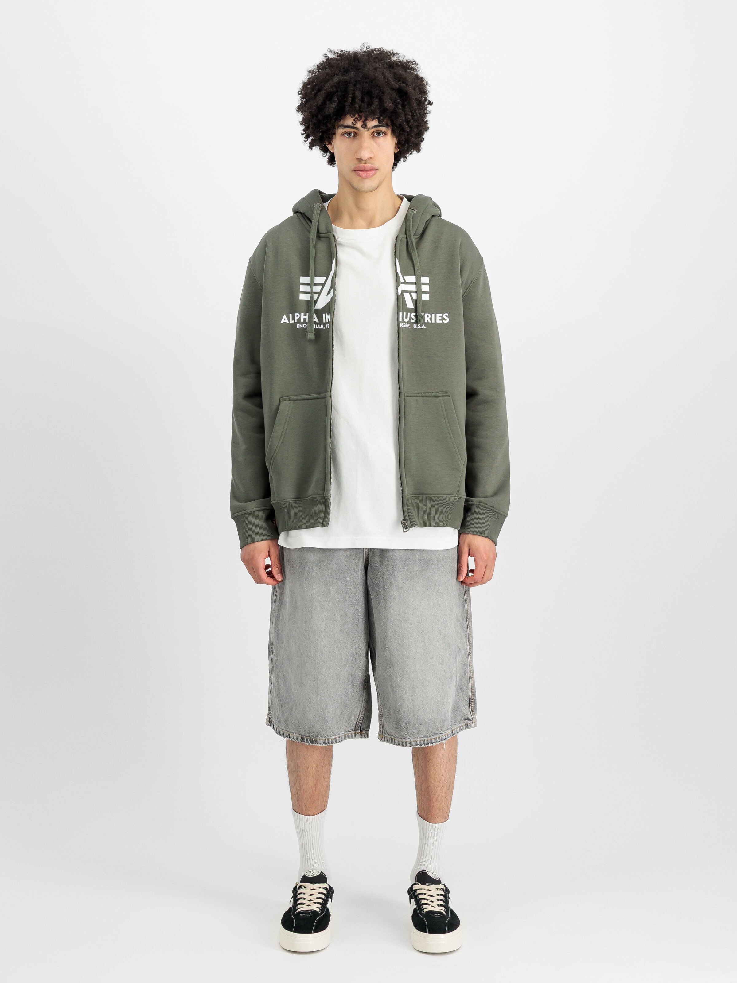 Basic Big Logo Zip Hoodie dark olive 178325_142_2_model_00001_155787
