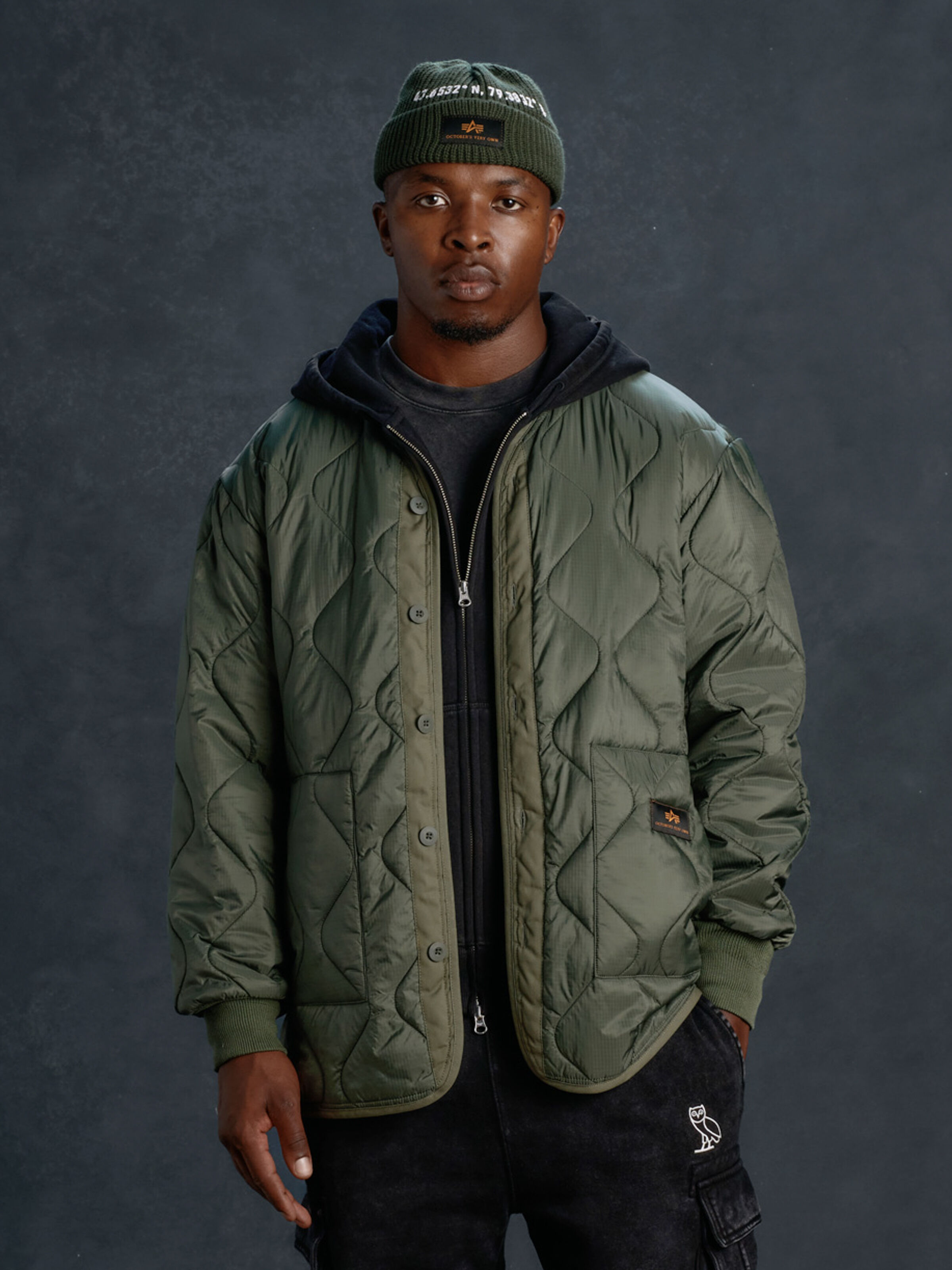 ALPHA x OVO Watch Cap OG-107 GREEN 258013_0359_2_model_00001_195871