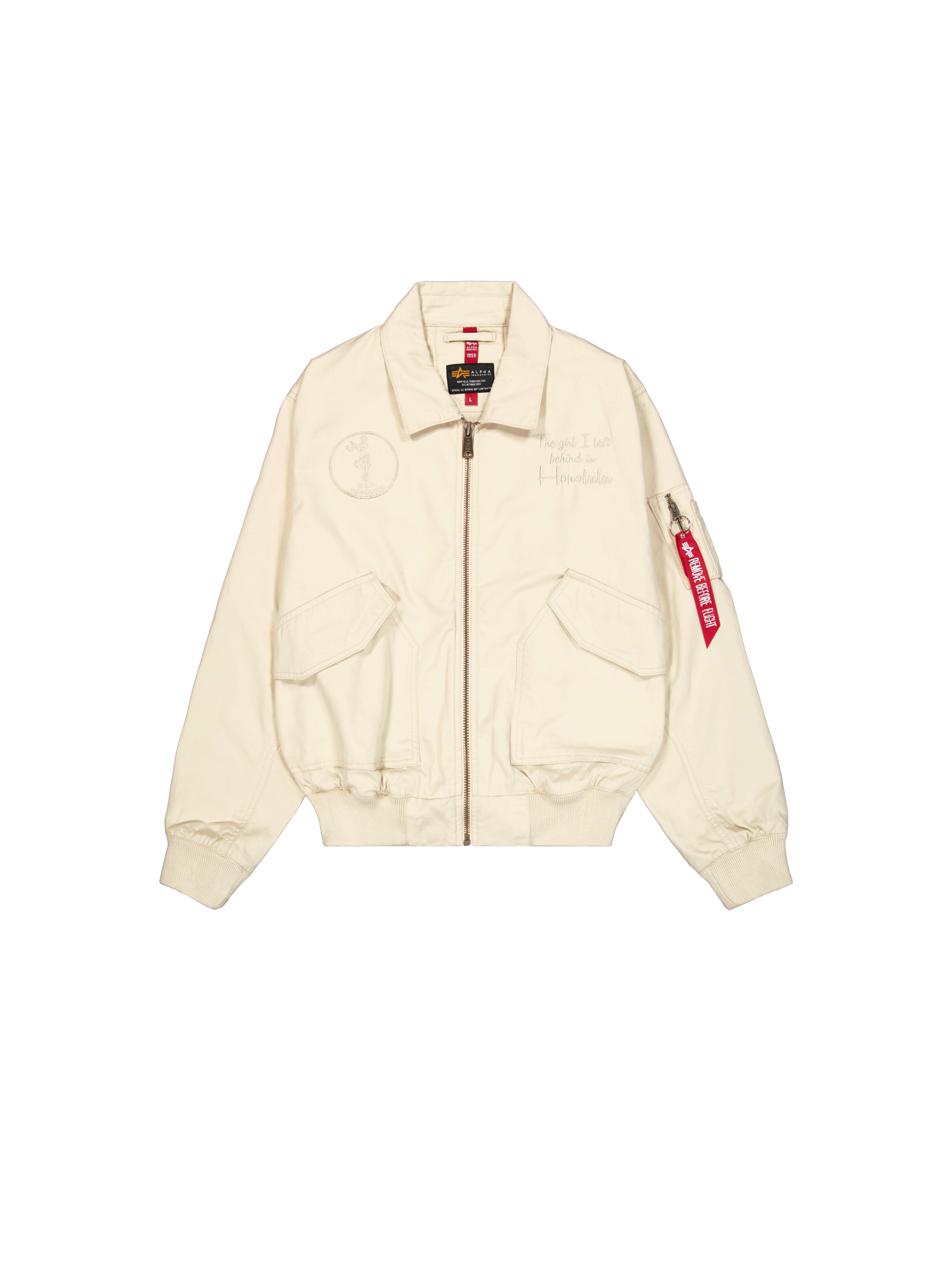 CWU-45 Canvas Honolulu Bomber Jacket vintage white 156126_300_1_flatlay_00001_144477.png