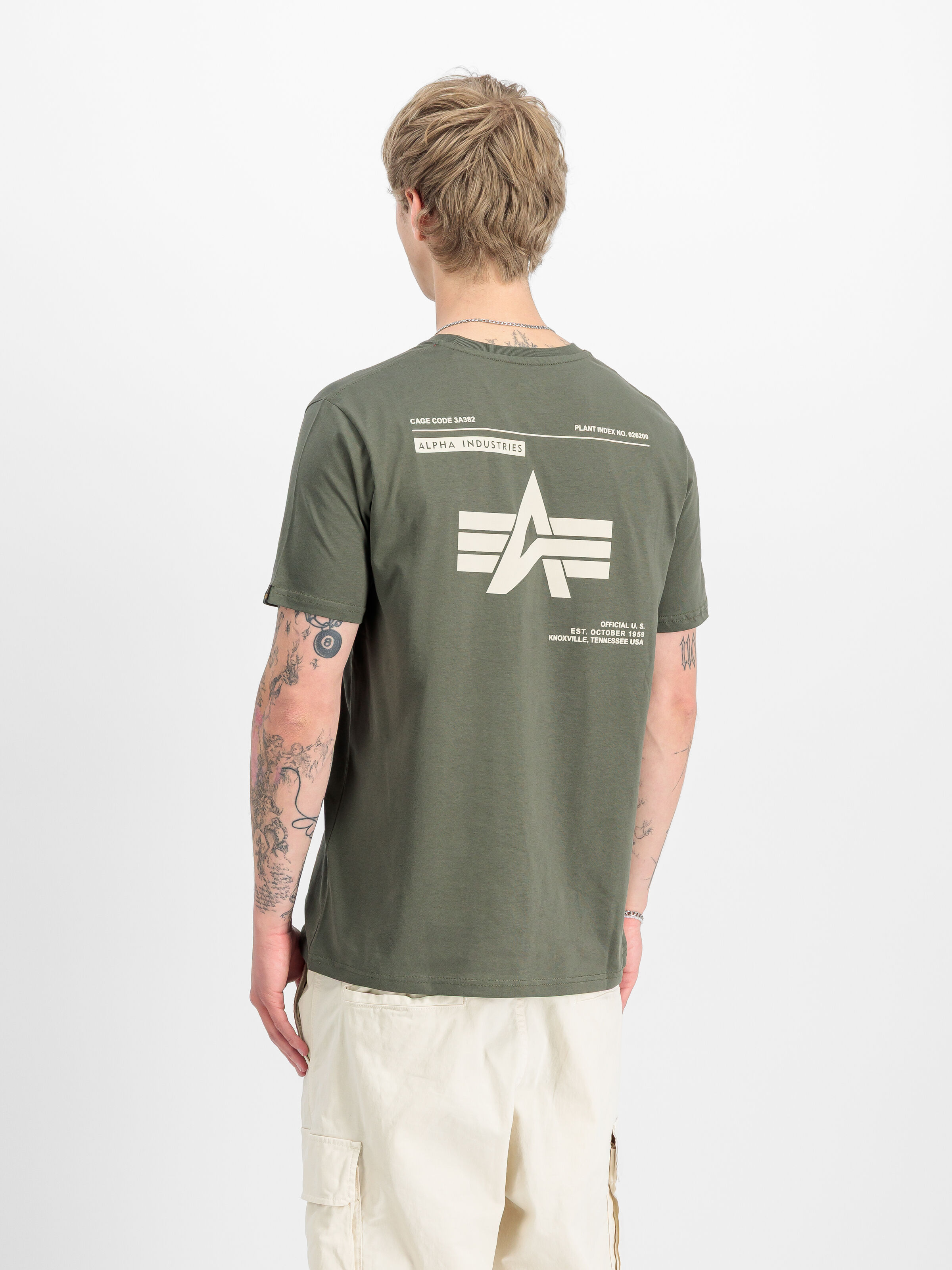 Label Backprint T-Shirt dark olive 258505_142_2_model_00003_173766