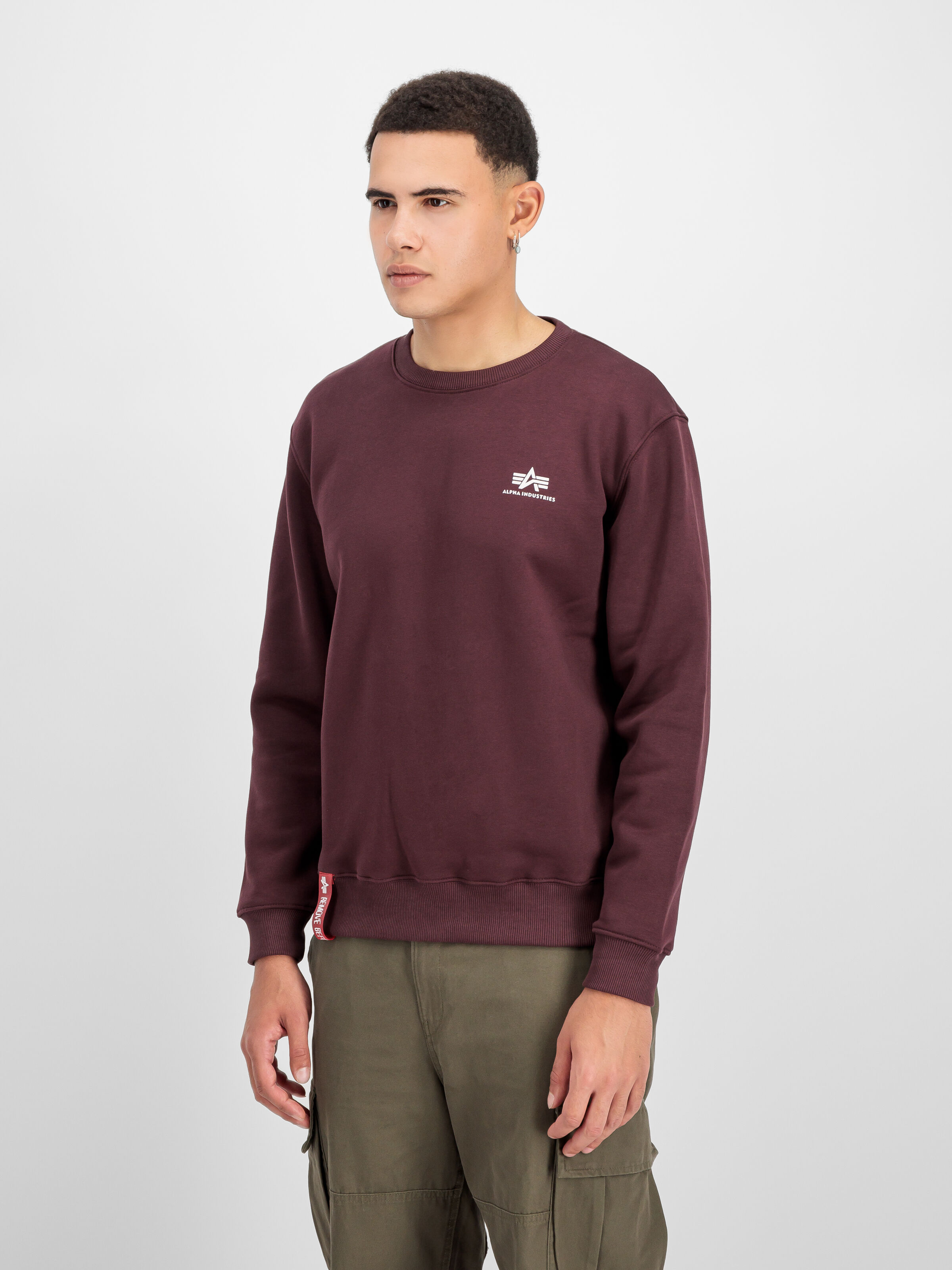 Basic Small Logo Sweatshirt deep maroon 188307_21_2_model_00002_185041