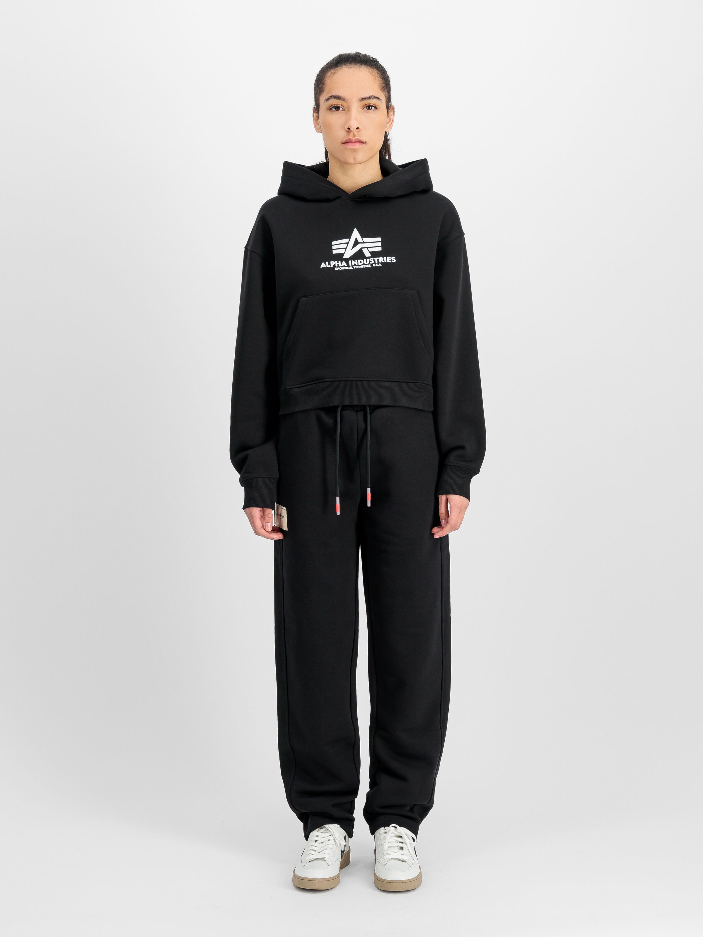 Basic Big Logo Puff Print Hoodie Women black 258040_03_2_model_00001_165823