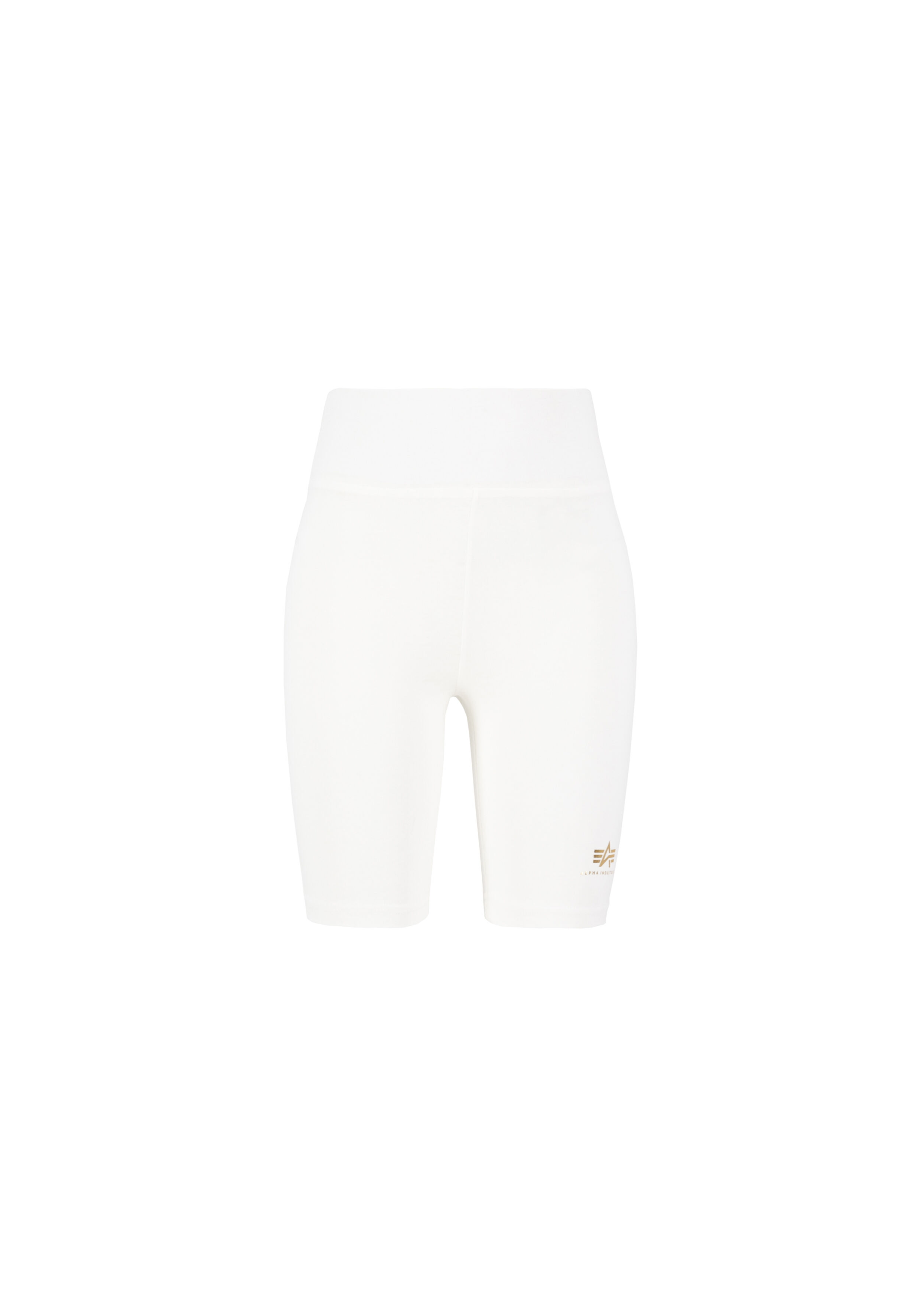 Basic Small Logo Foil Print Bike Short Women white/yellow gold 116052FP_590_001_123526.jpg