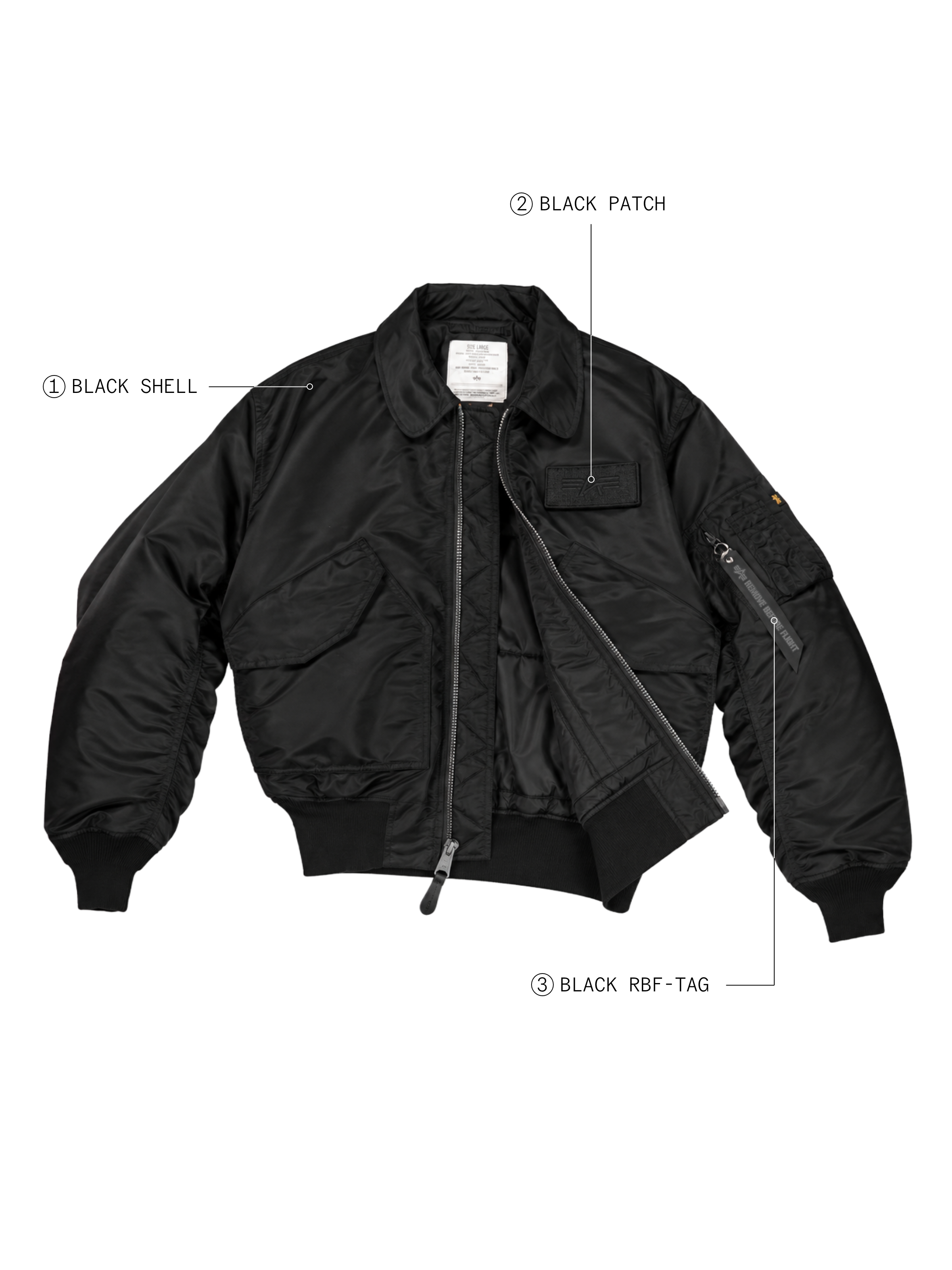 CWU-45 Heritage Bomber Jacket all black 100102_404_3_detail_00003_247750