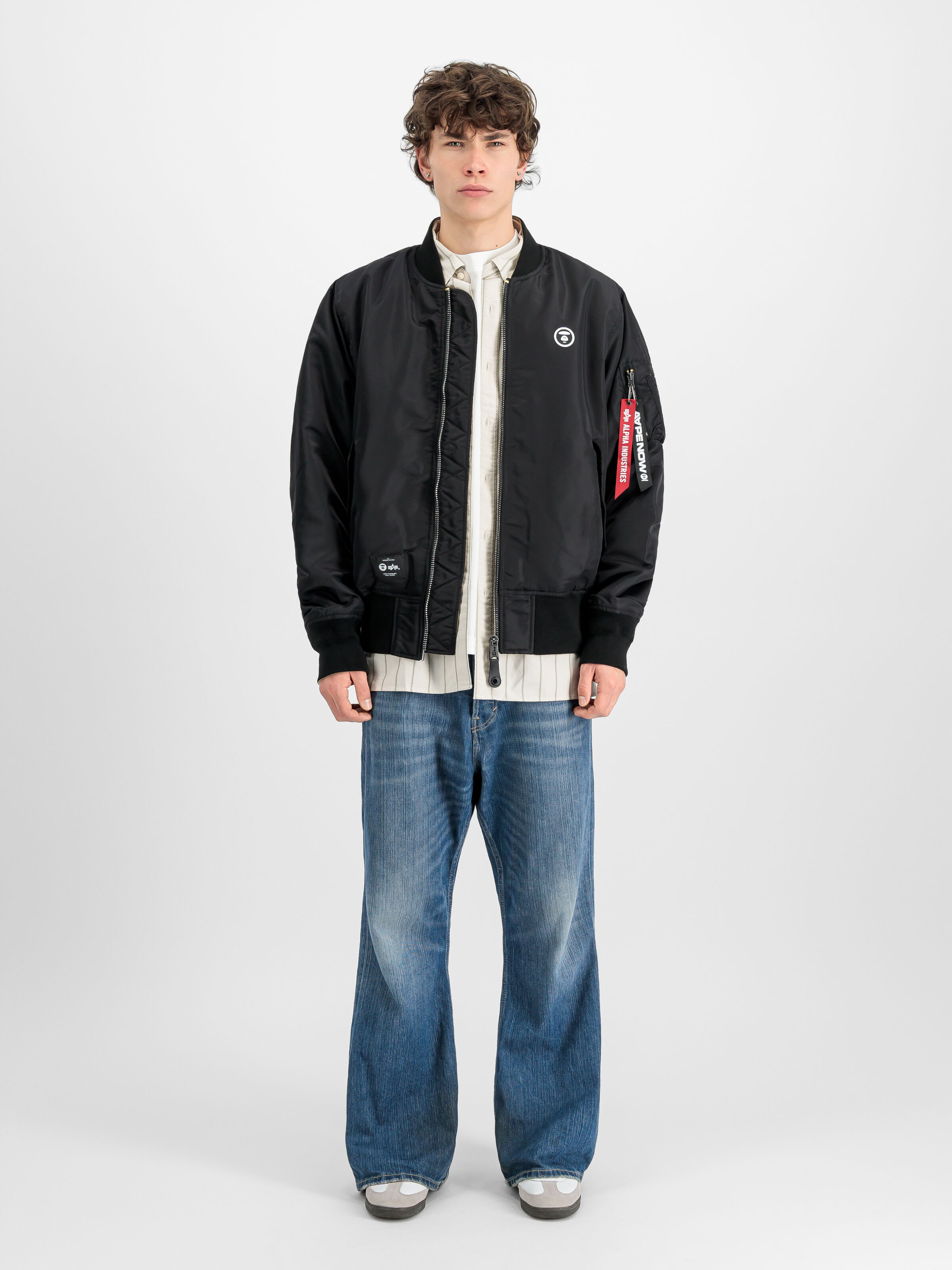 ALPHA x AAPE REVERSIBLE PADDED MA-1 Bomber Jacket black 258162_03_2_model_00001_212792