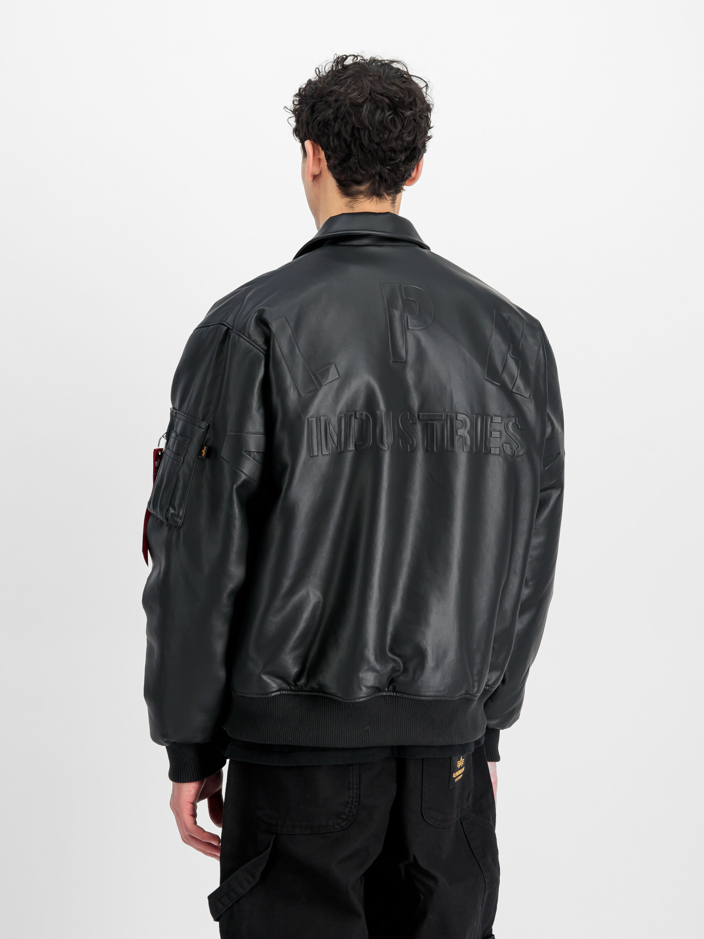 PU College Bomber Jacket black 258109_03_2_model_00003_162272