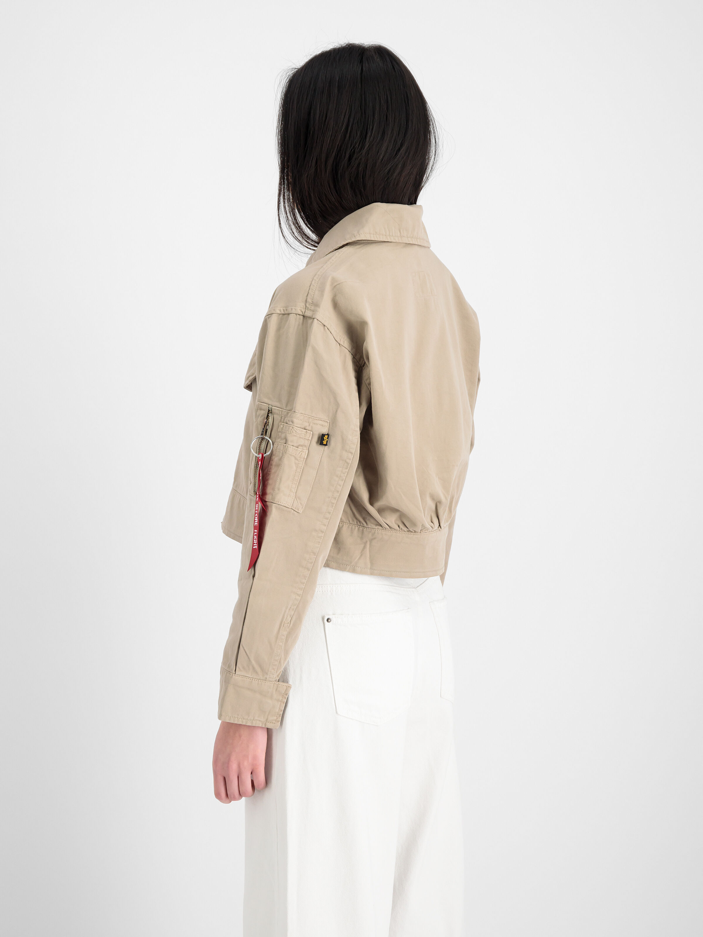 Deck Cropped Bomber Jacket Women vintage sand 136017_679_2_model_00004_123578