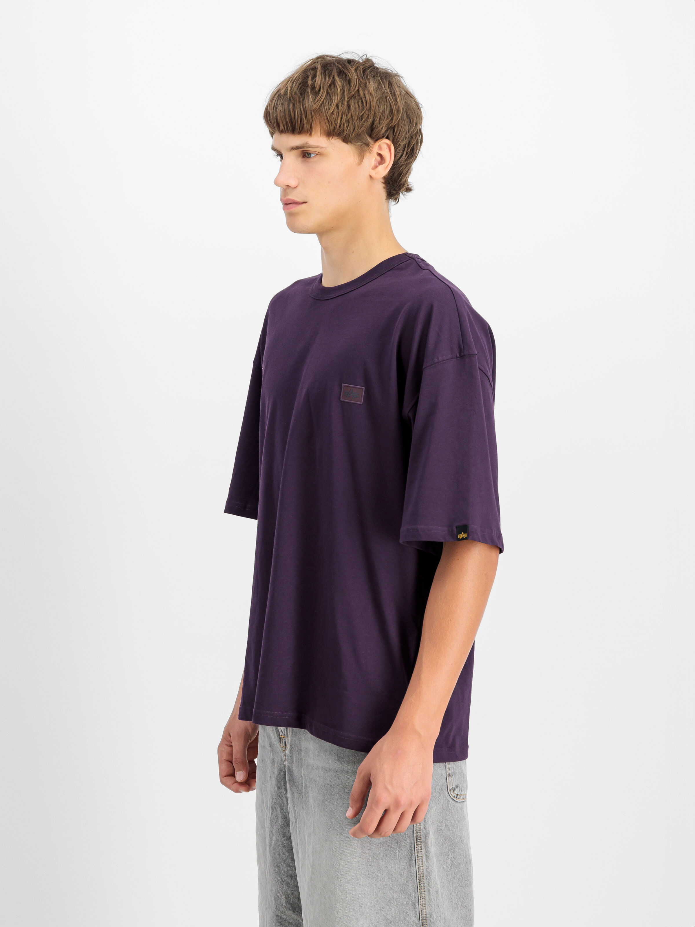 Alpha Essentials Rubber Logo T-Shirt Plum 146504_719_2_model_00003_106511