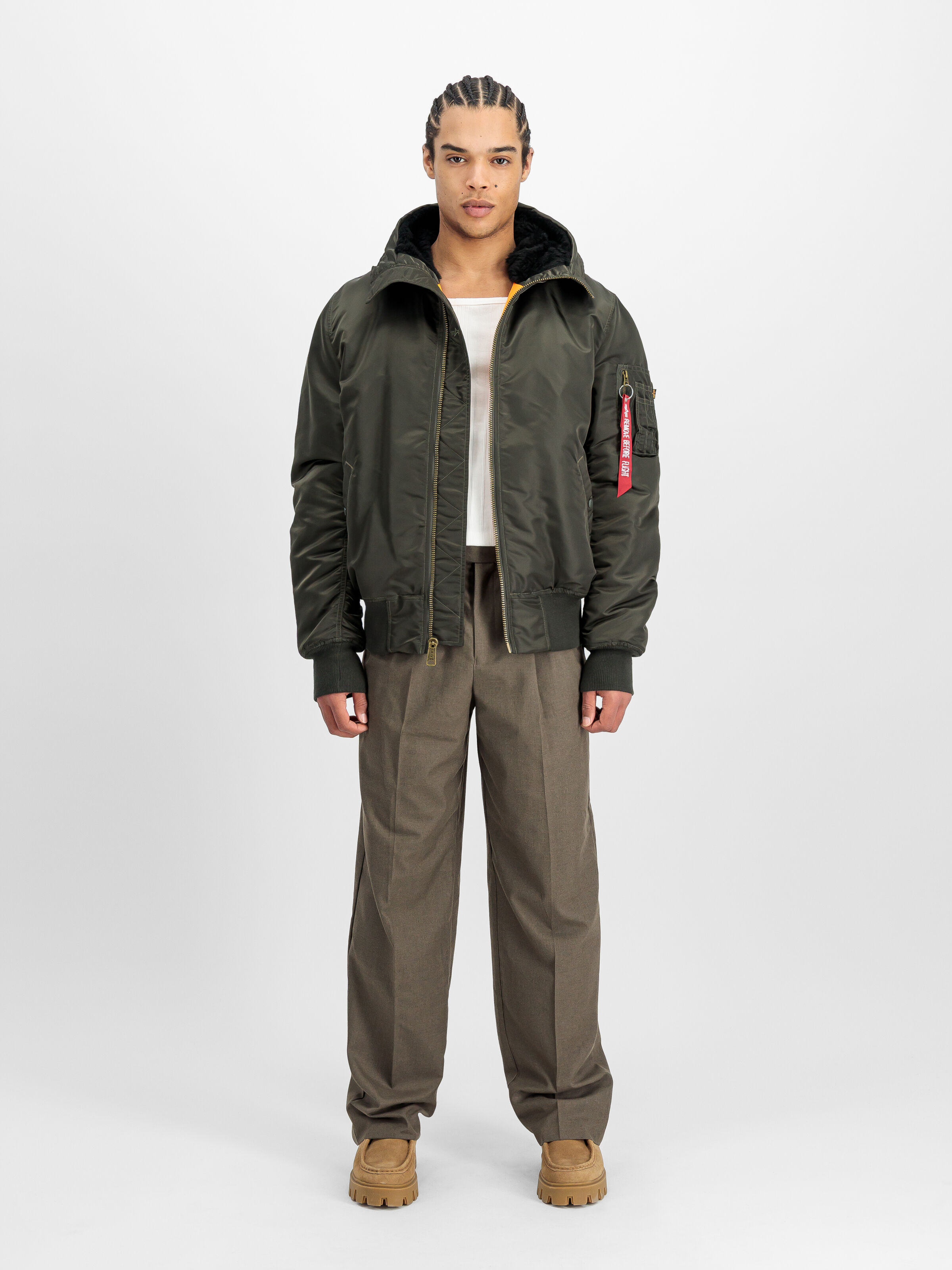 MA-1 Hooded Bomber Jacket black olive 158104_413_2_model_00001_166118