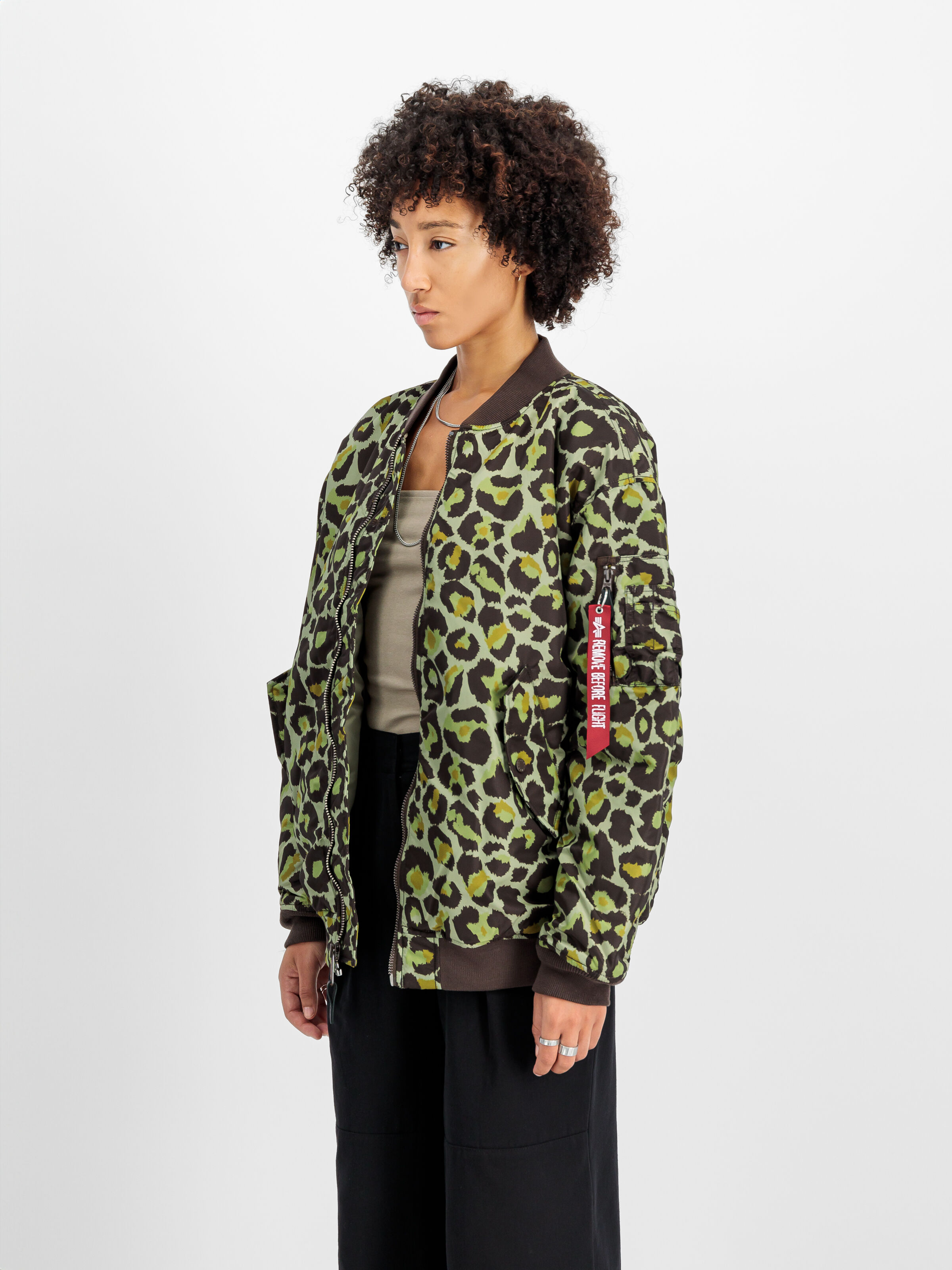 MA-1 Core Camo Bomber Jacket Women olive leo camo 108010C_732_2_model_00003_106985
