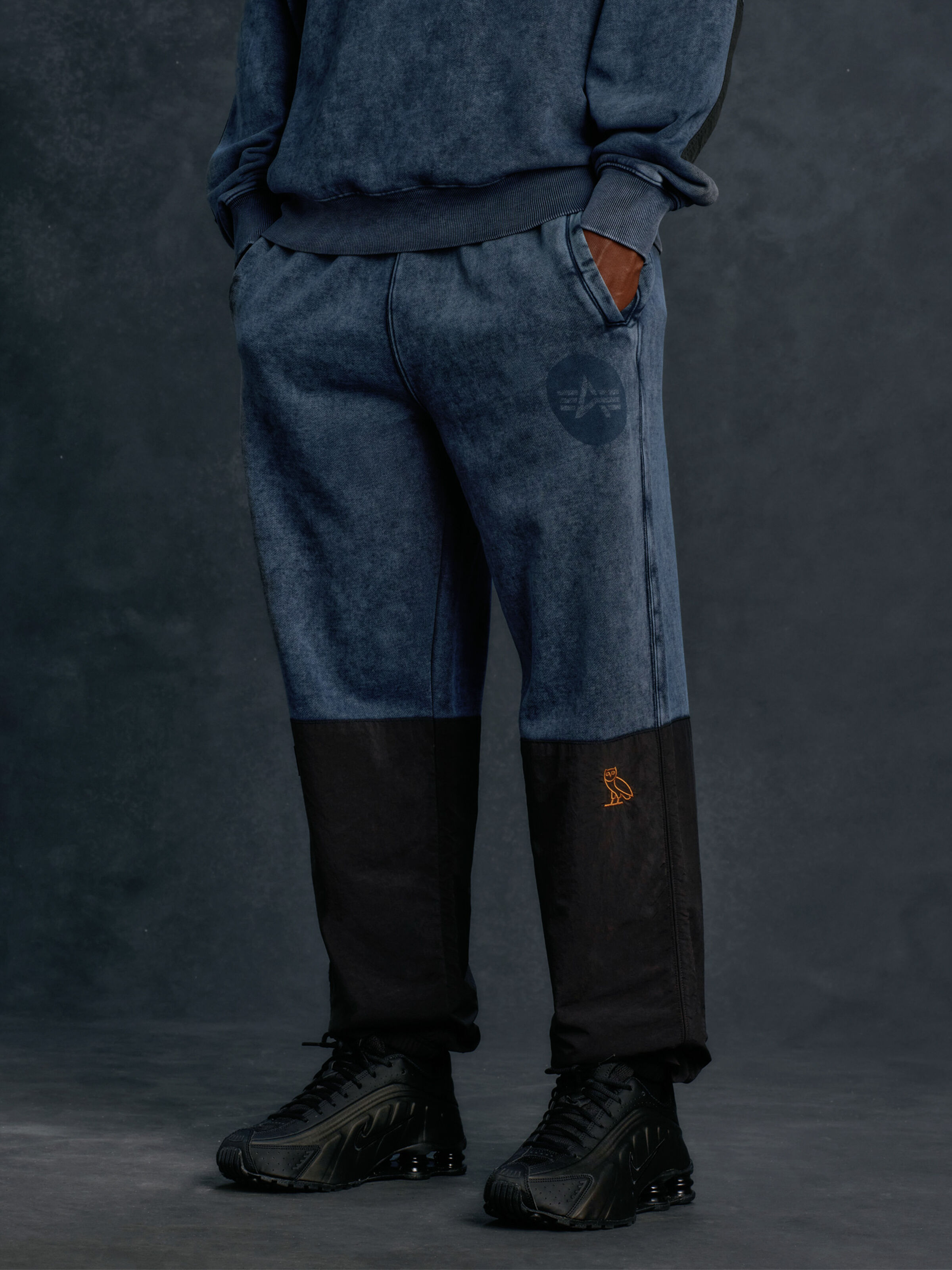 ALPHA x OVO Garment Dye Fleece Pant rep.blue 258016_07_2_model_00003_195921