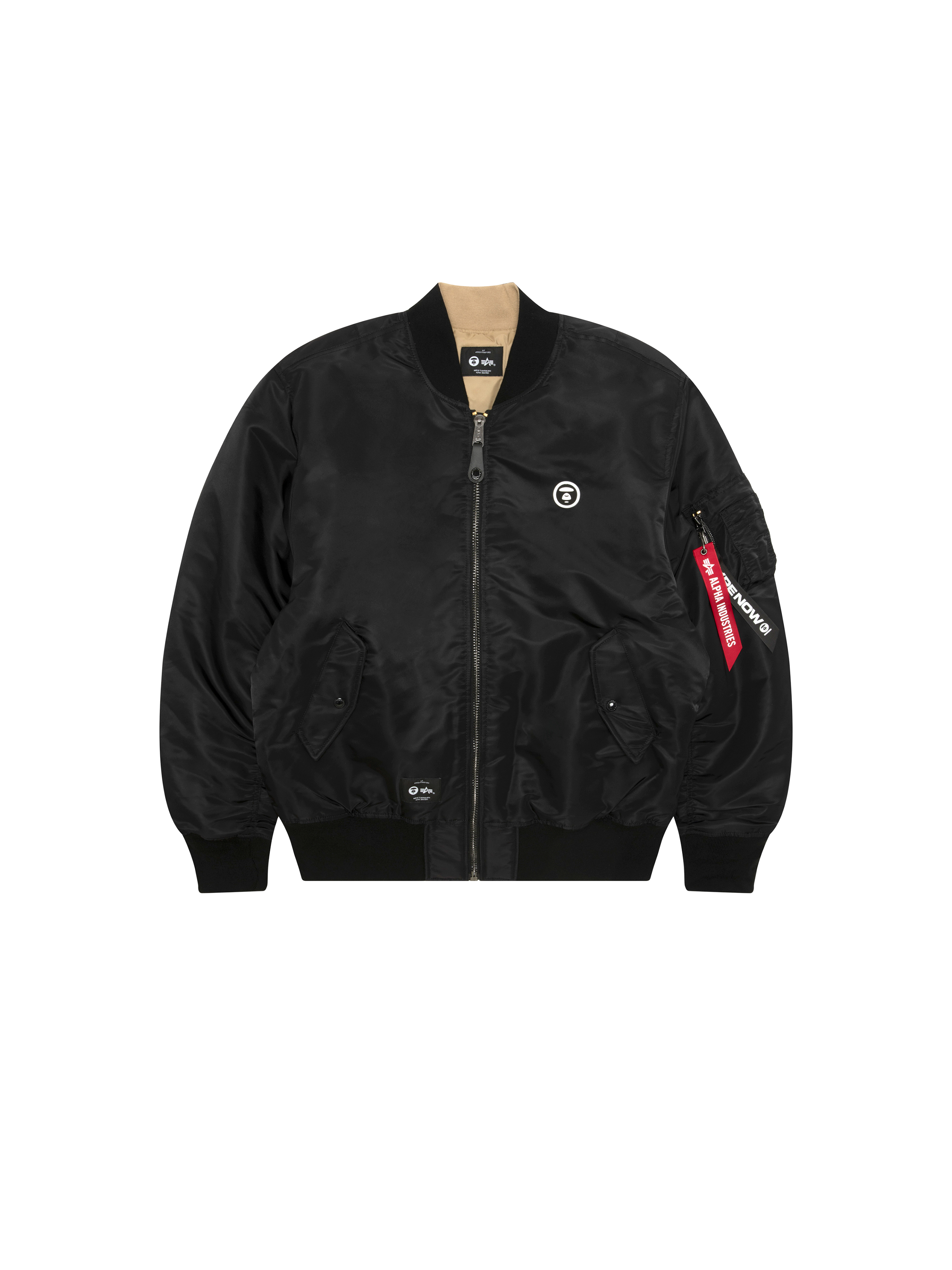 ALPHA x AAPE REVERSIBLE PADDED MA-1 Bomber Jacket black 258162_03_1_flatlay_00001_208646.png