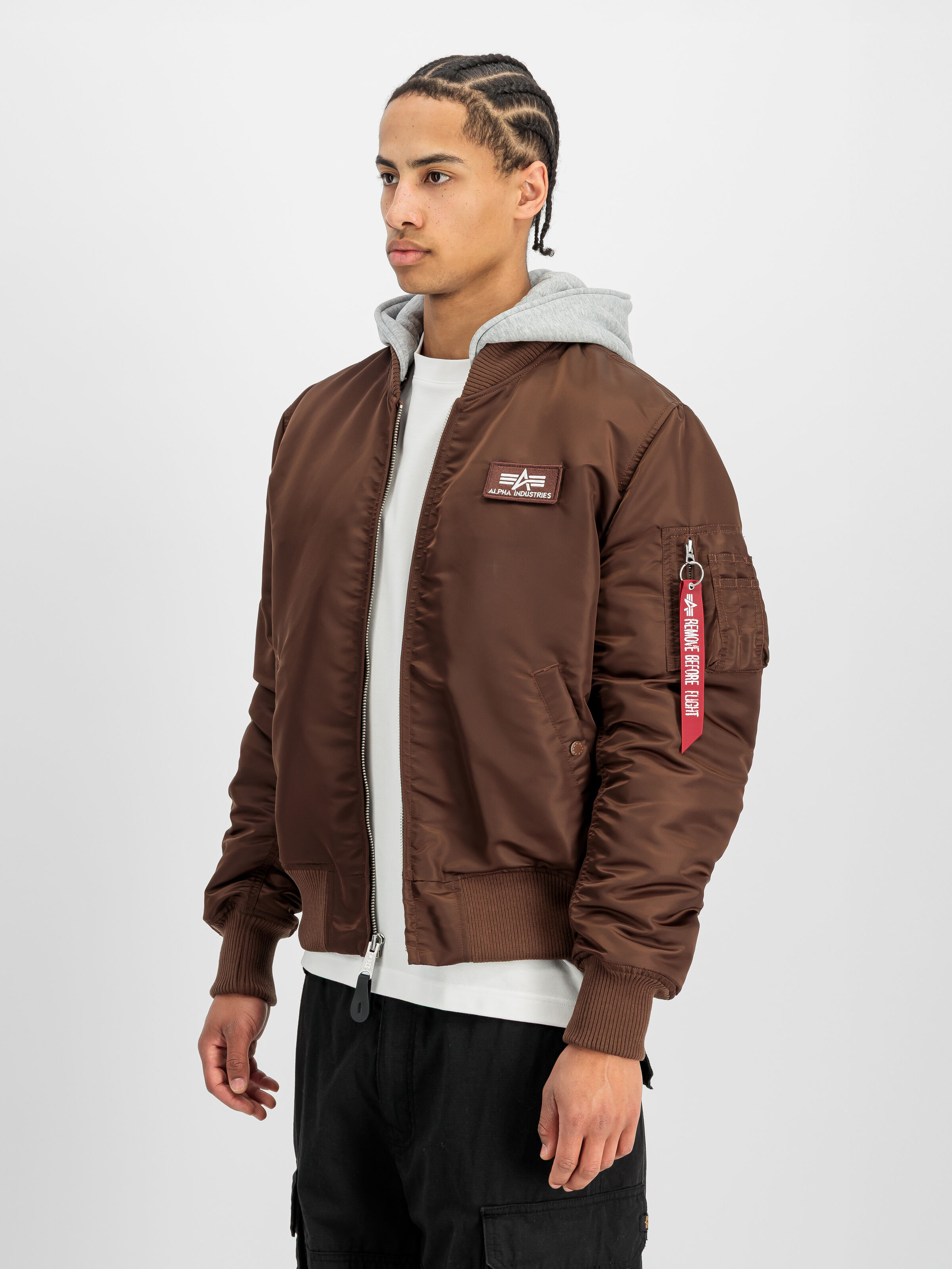MA-1 Zip Hood Backprint Bomber Jacket powder brown 128113_204_2_model_00002_235225