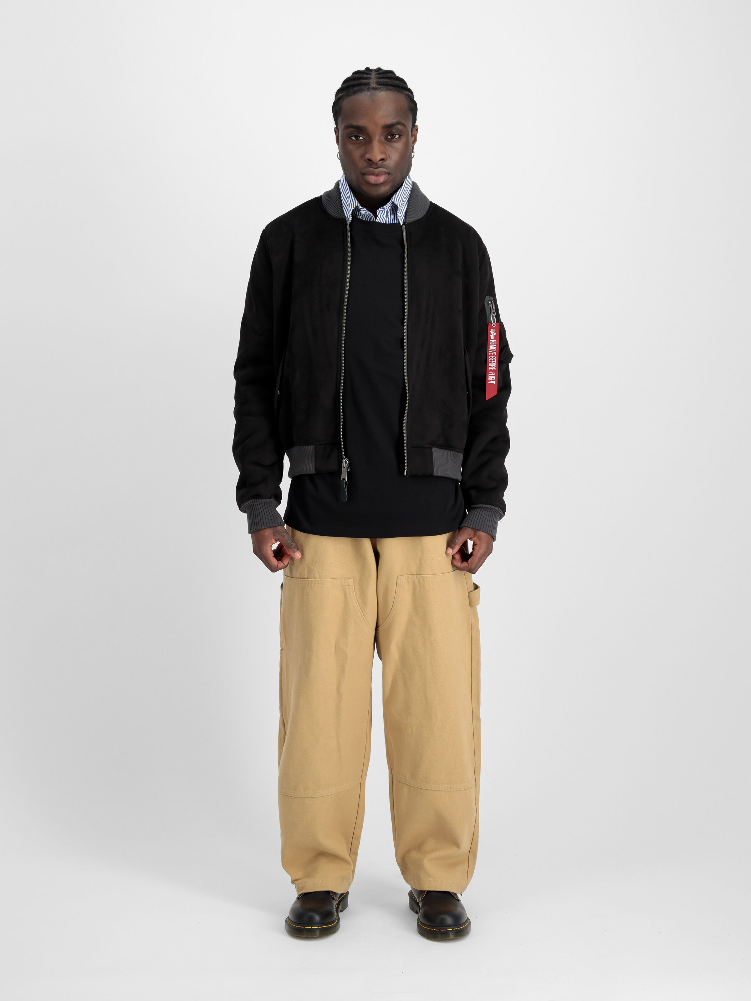 MA-1 Faux Suede Bomber Jacket black 148122_03_2_model__00001_98959