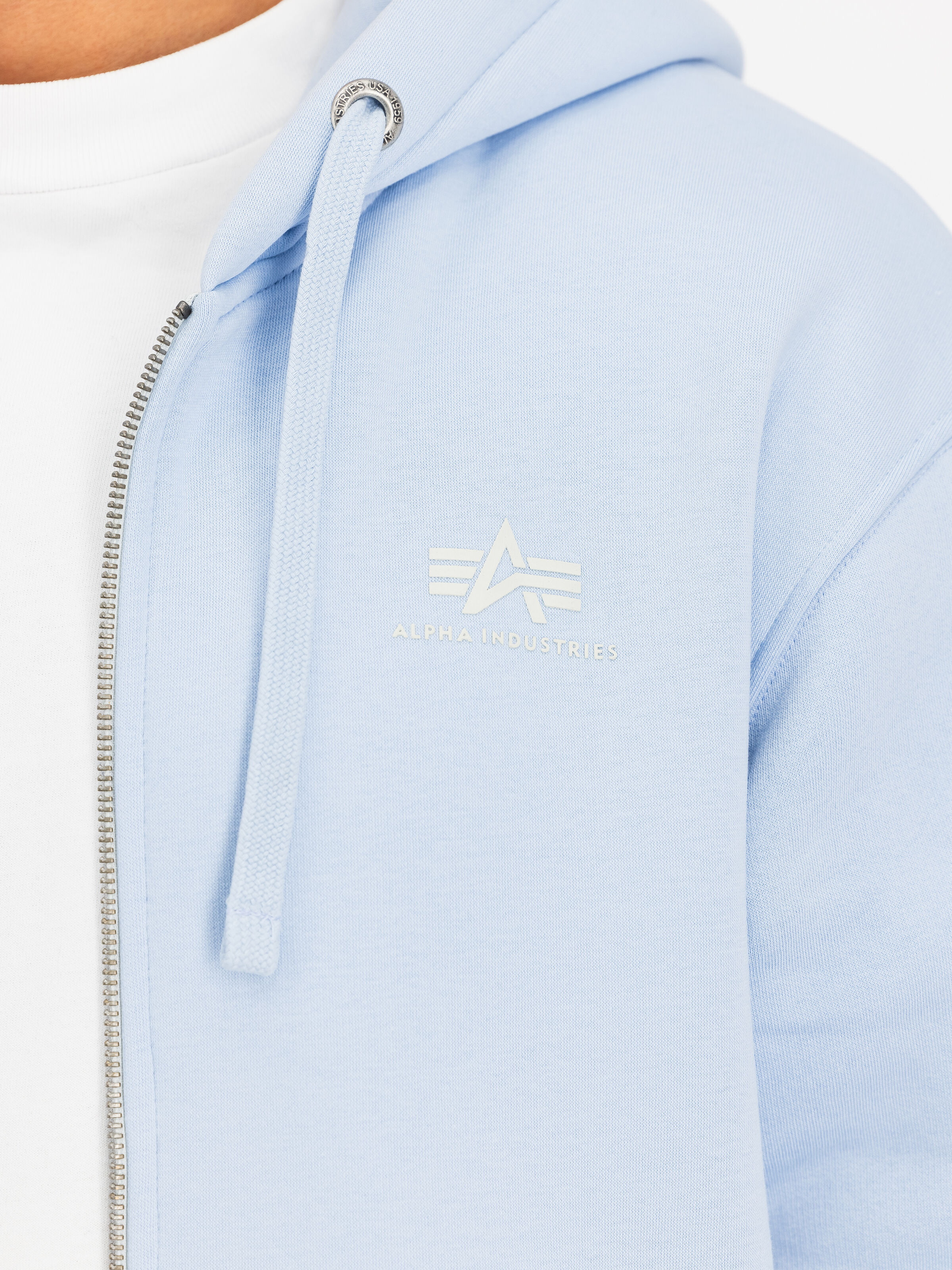 Basic Small Logo Zip Hoodie artic blue 118342_40_3_detail_00001_196313