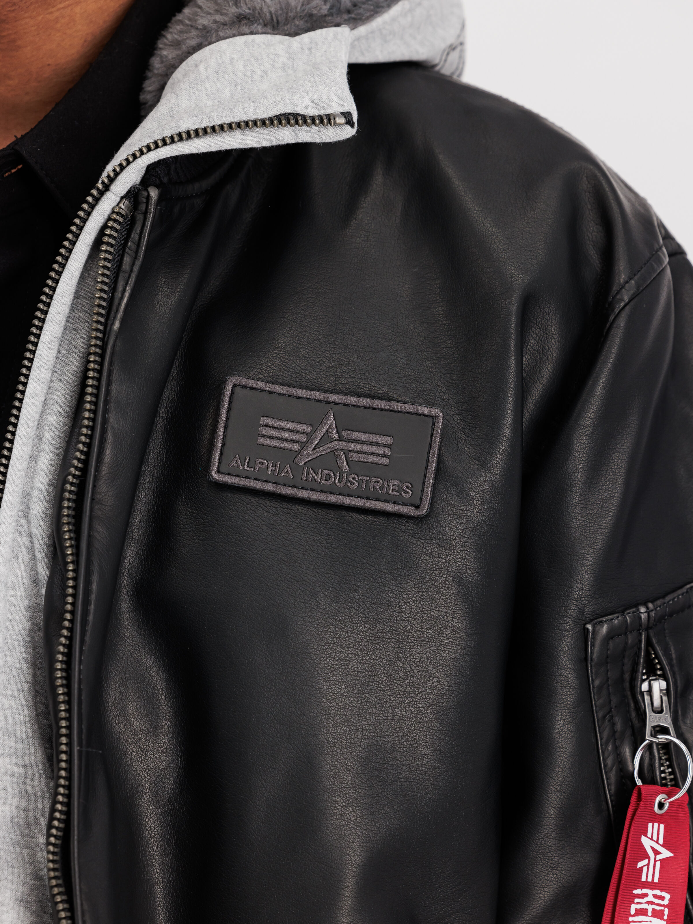 MA-1 D-Tec Faux Leather Bomber Jacket black/grey 123106_198_3_detail_00001_130761