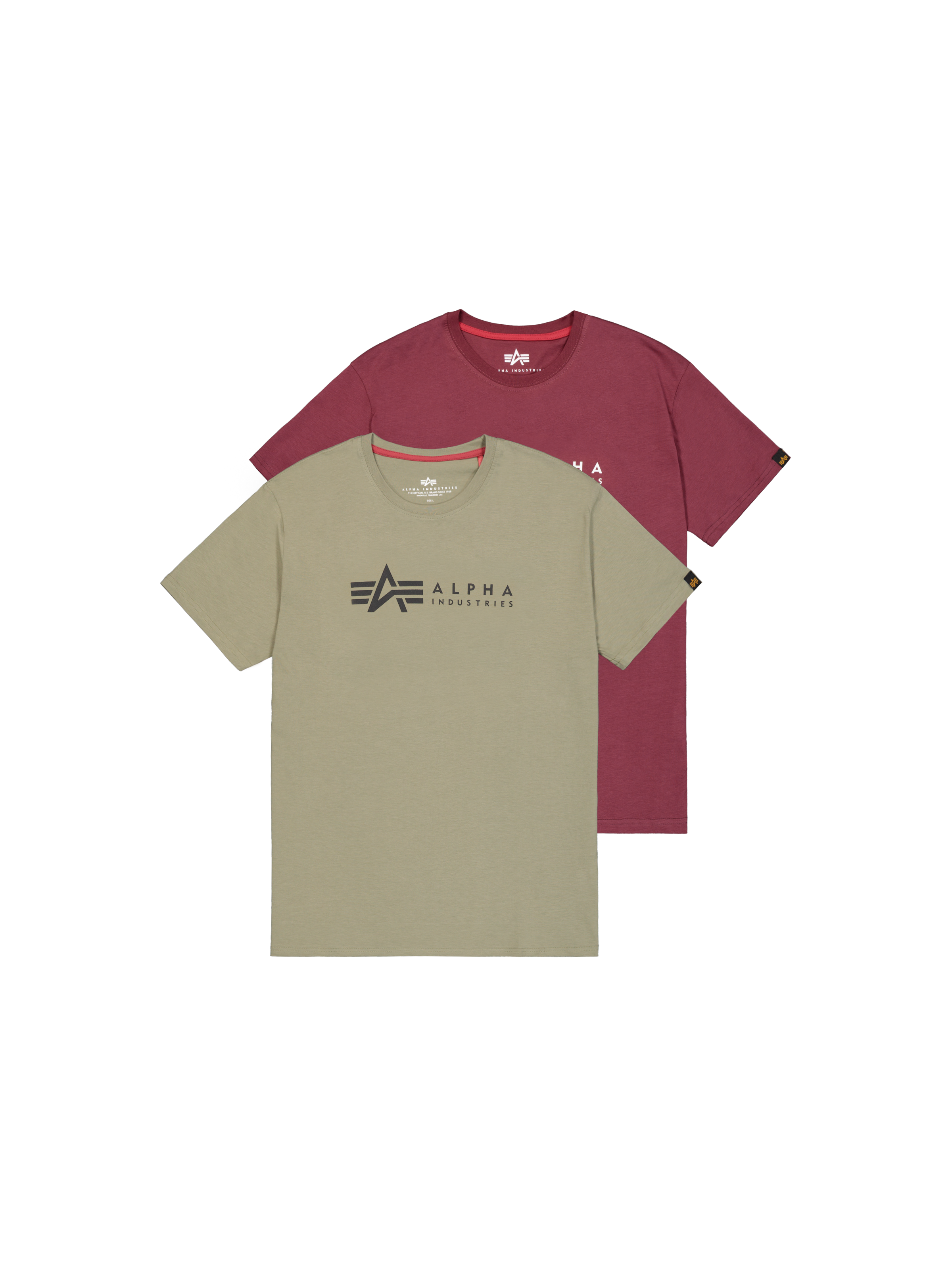 Alpha Label T-Shirt 2 Pack olive/burgundy 118534_642_1_flatlay_00001_188163.png