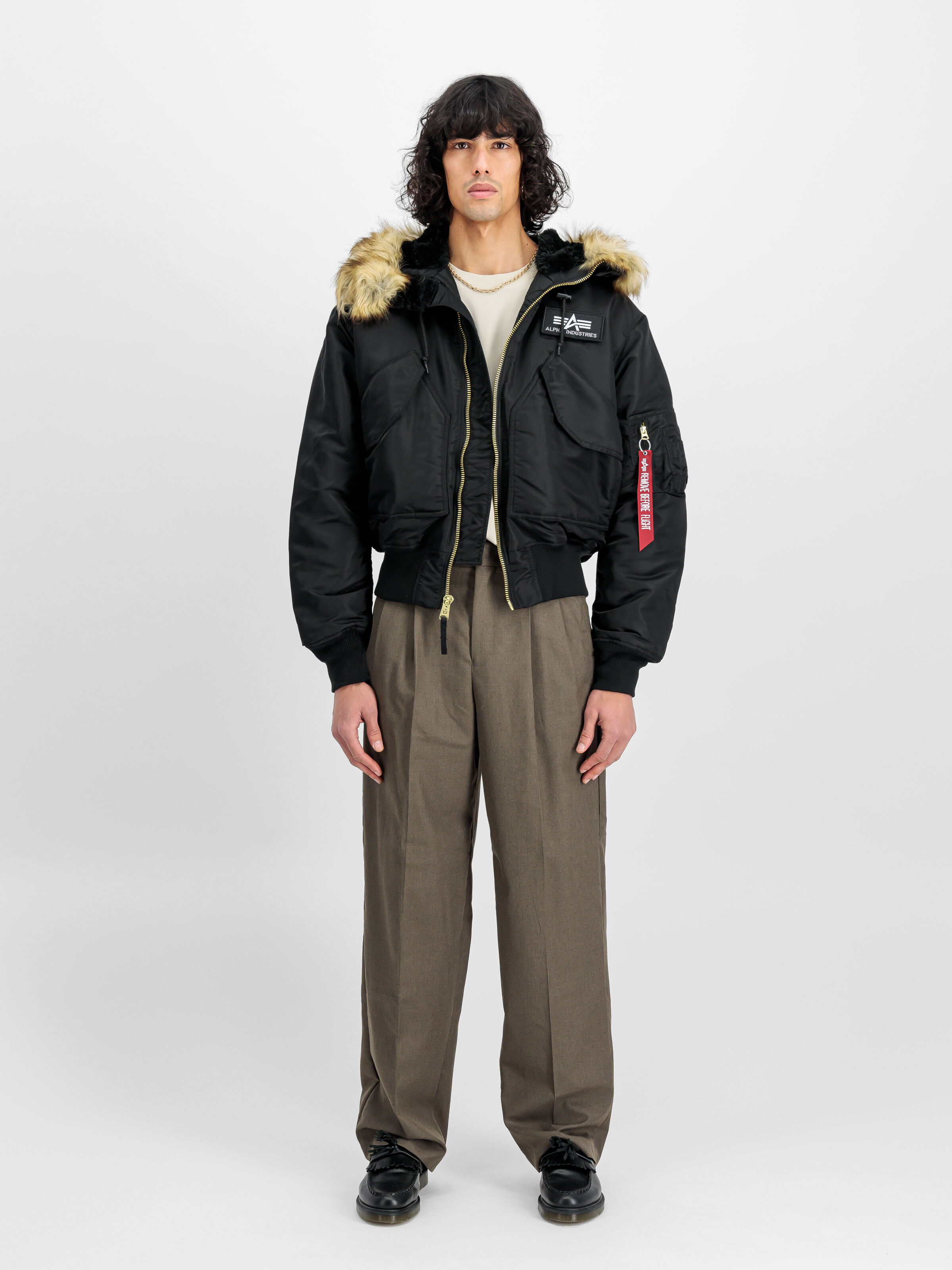 45/P Hooded Bomber Jacket black 144103_03_2_model_00001_128886