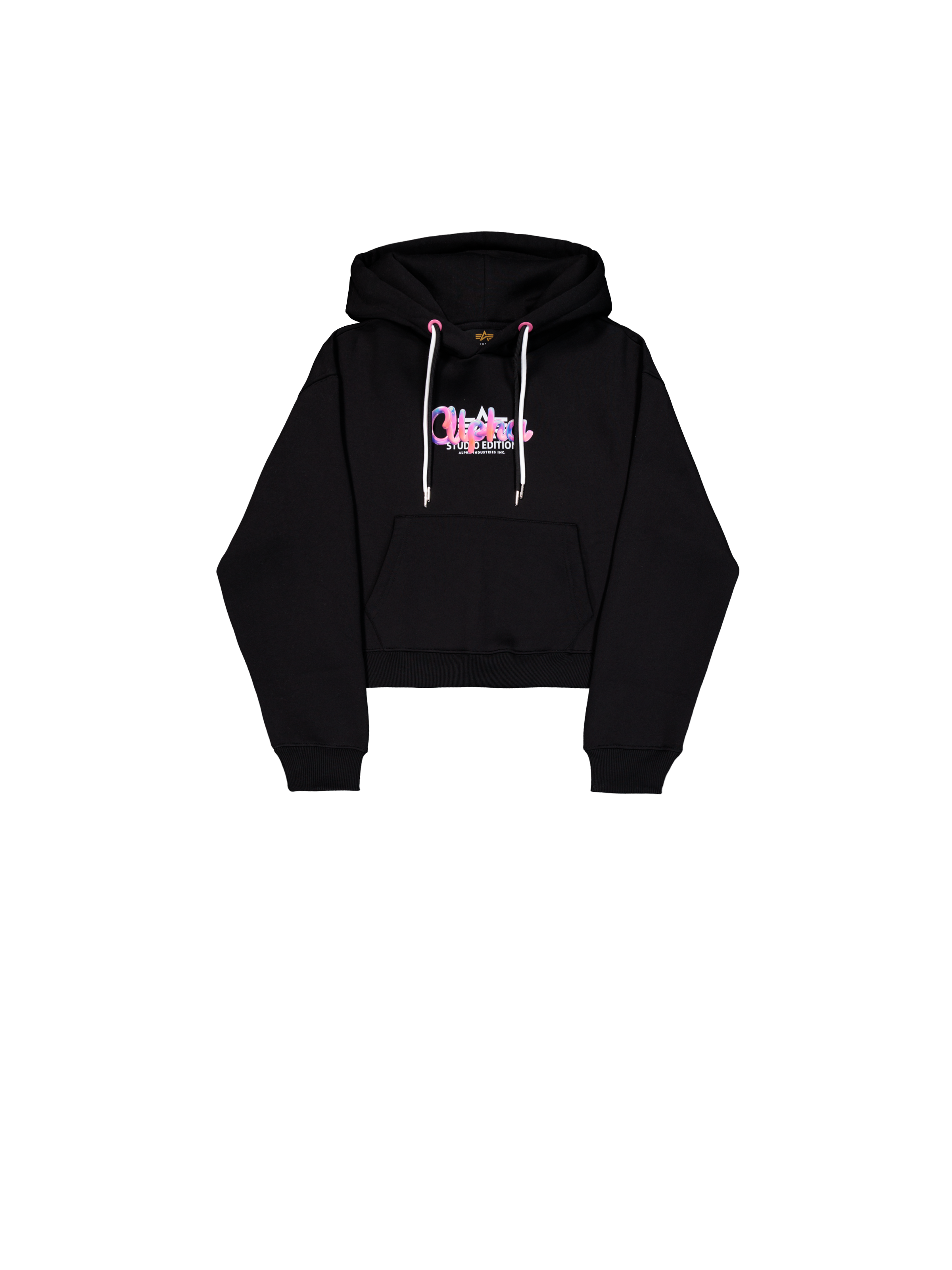 Studio Rainbow Cropped Hoodie Women black 258042_03_1_flatlay_00001_165759.png