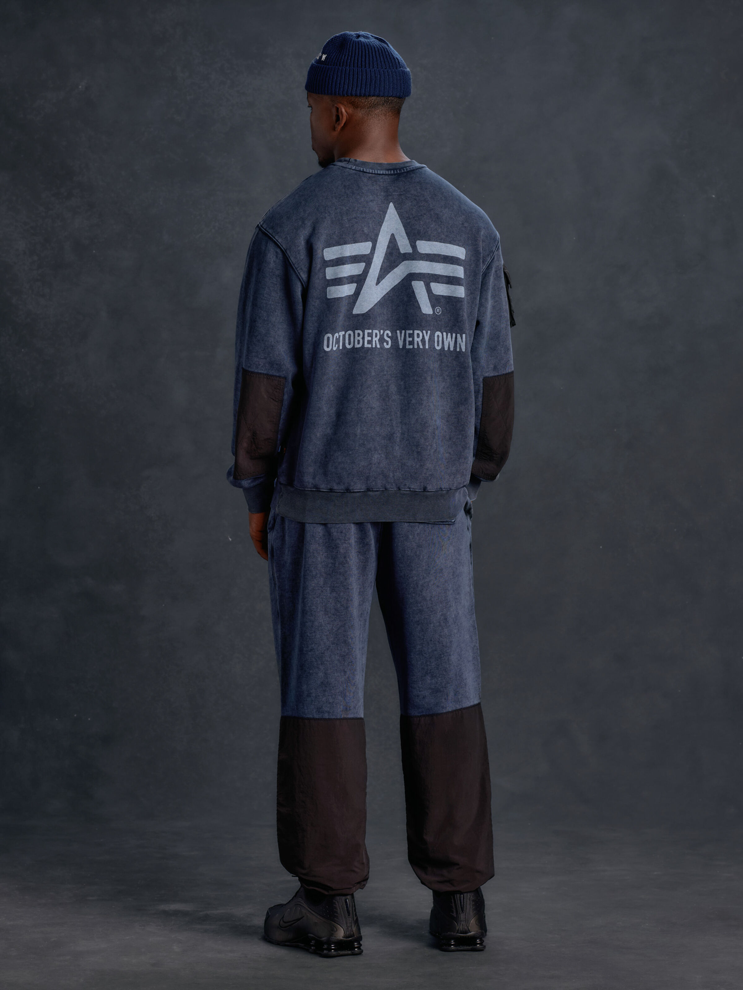 ALPHA x OVO Garment Dye Sweatshirt rep.blue 258015_07_2_model_00002_195890
