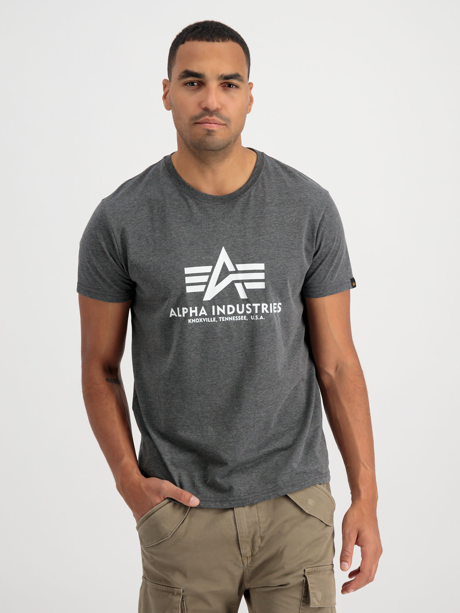 Basic Big Logo T-Shirt charcoal heather/white 100501_597_alpha_industries_basic_t_001_126583