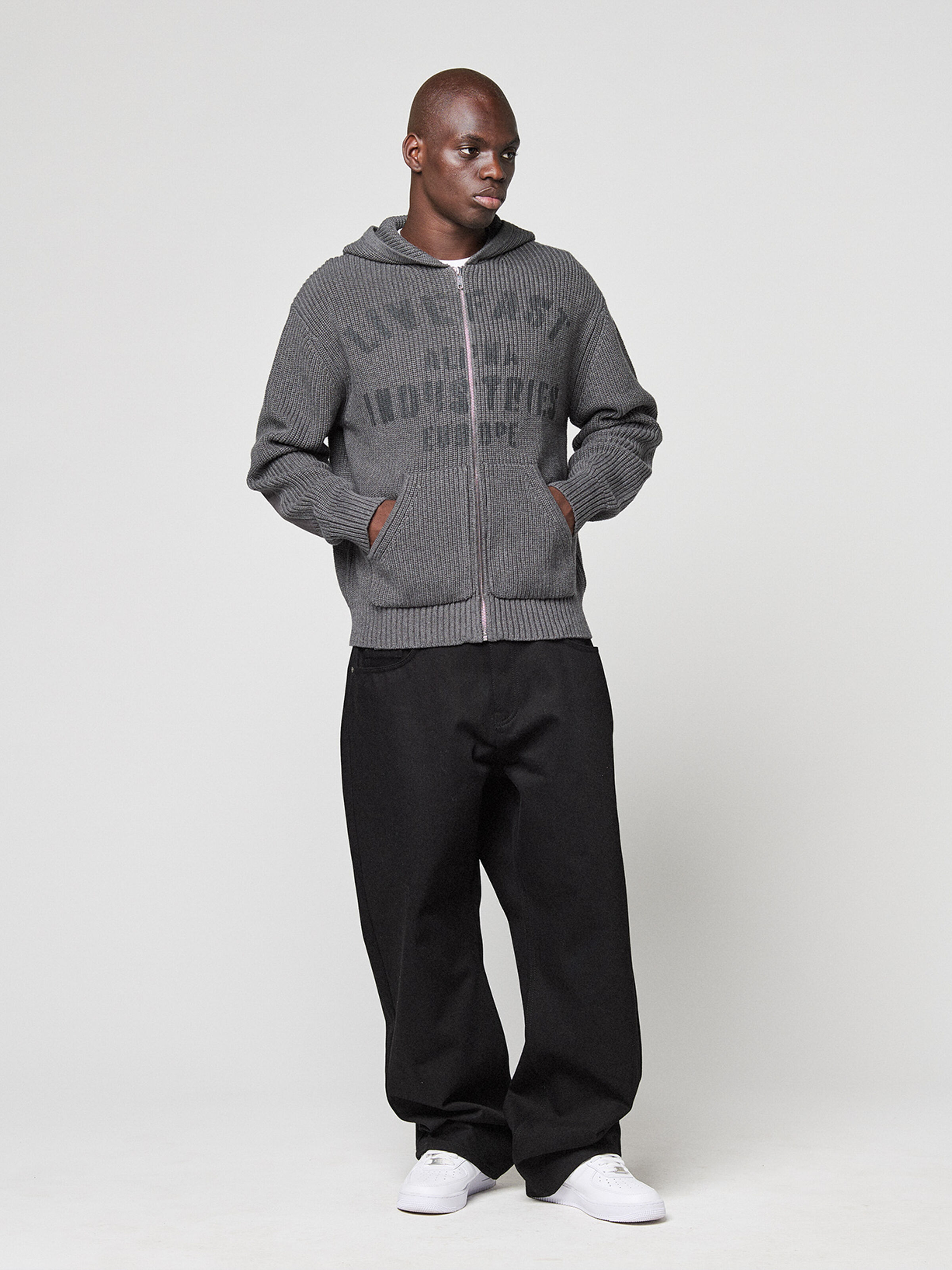 ALPHA x LFDY Knit Zip Hoodie dark grey 268342_75_2_model_00001_246389