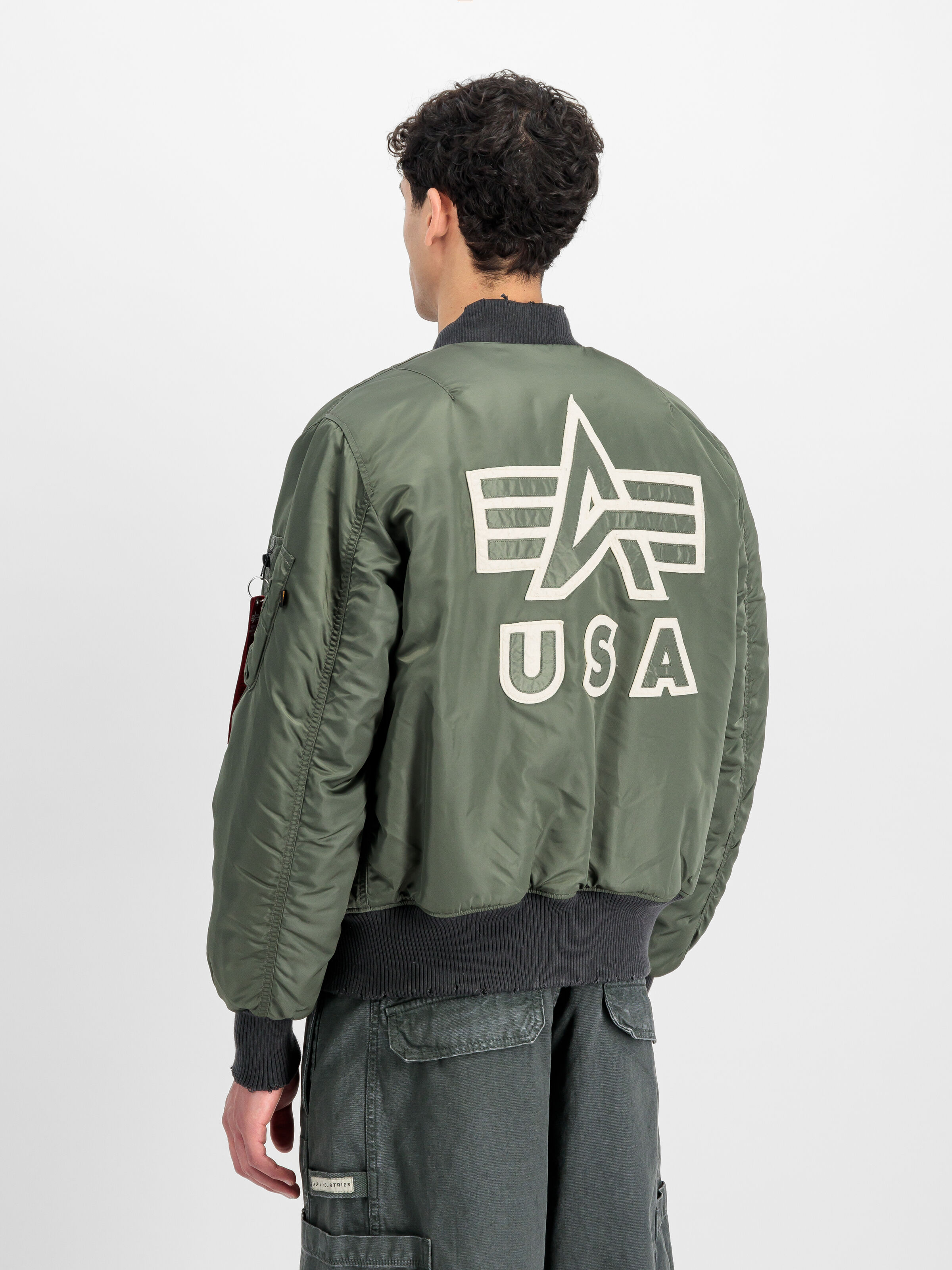 MA-1 Distressed Bomber Jacket vintage green 258128_432_2_model_00003_163877