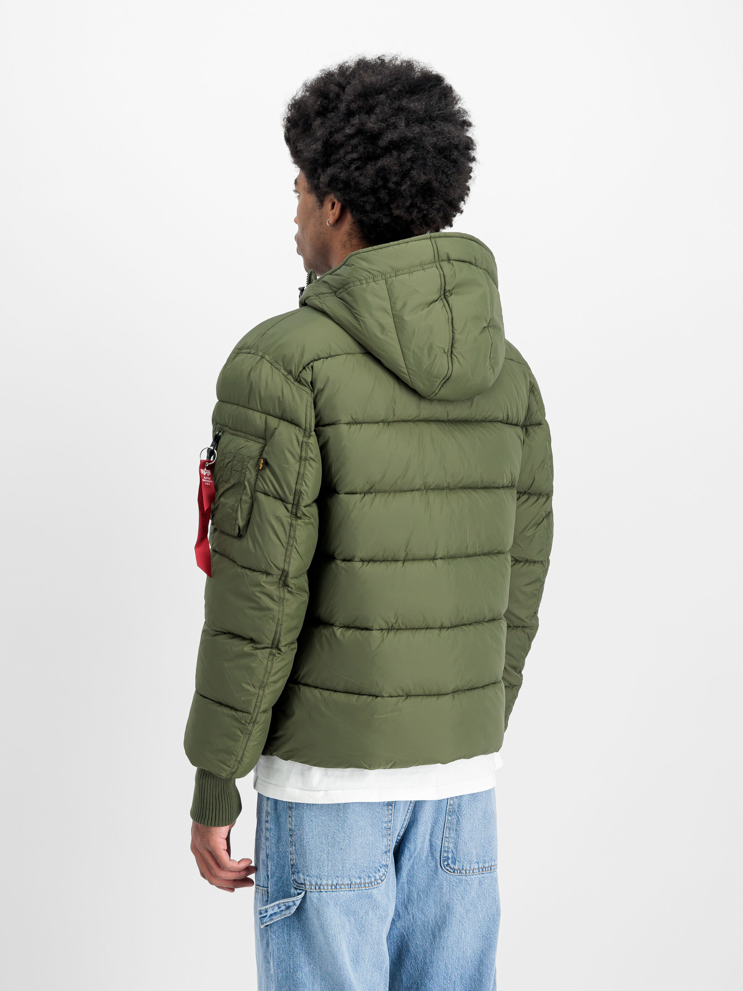 Hooded Puffer Alpha Faux Down Winter Jacket dark green 118113_257_2_model_00004_130636