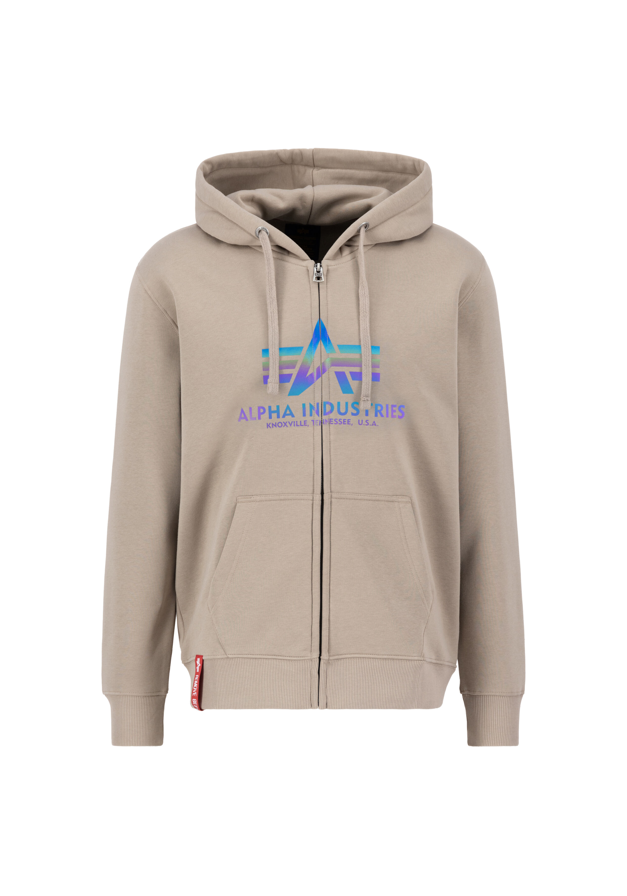 Basic Rainbow Reflective Zip Hoodie vintage sand 178325RR_679_00001_130204.jpg