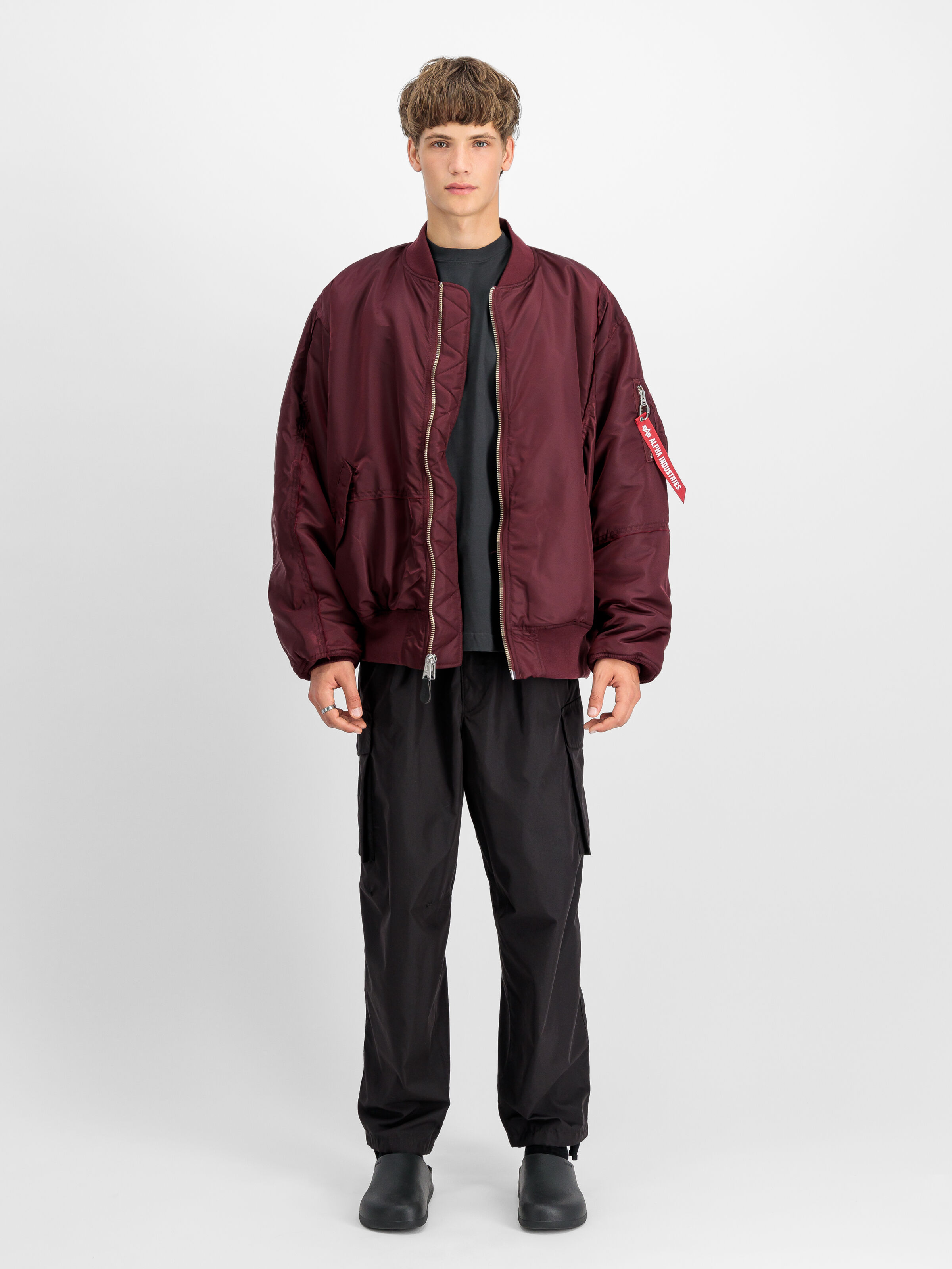 ALPHA X MASTERMIND PATCHWORK MA-1 Bomber Jacket burgundy 148155_184_2_model_00001_104059