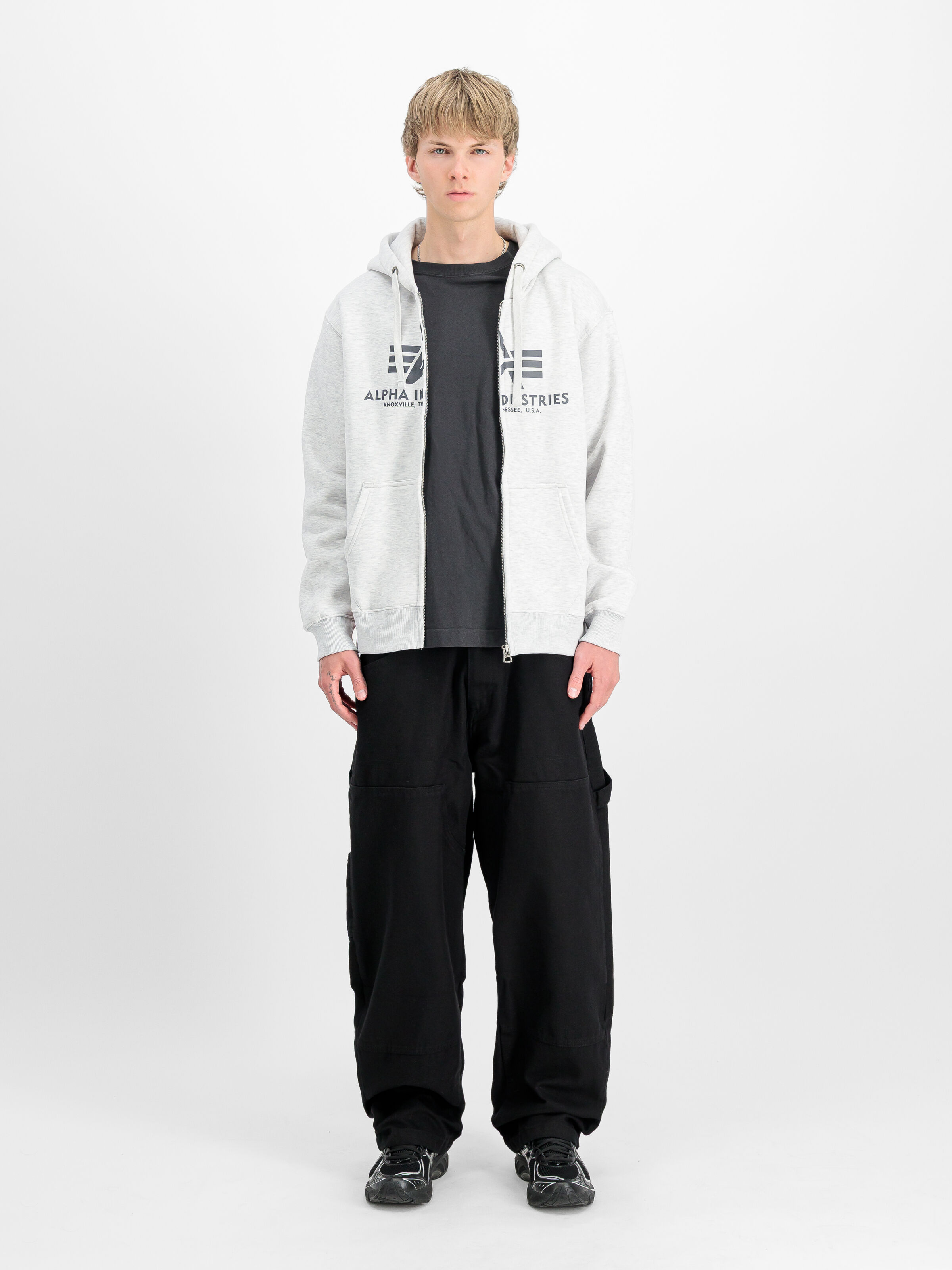 Basic Big Logo Zip Hoodie pastel grey melange 178325_752_2_model_00001_173721