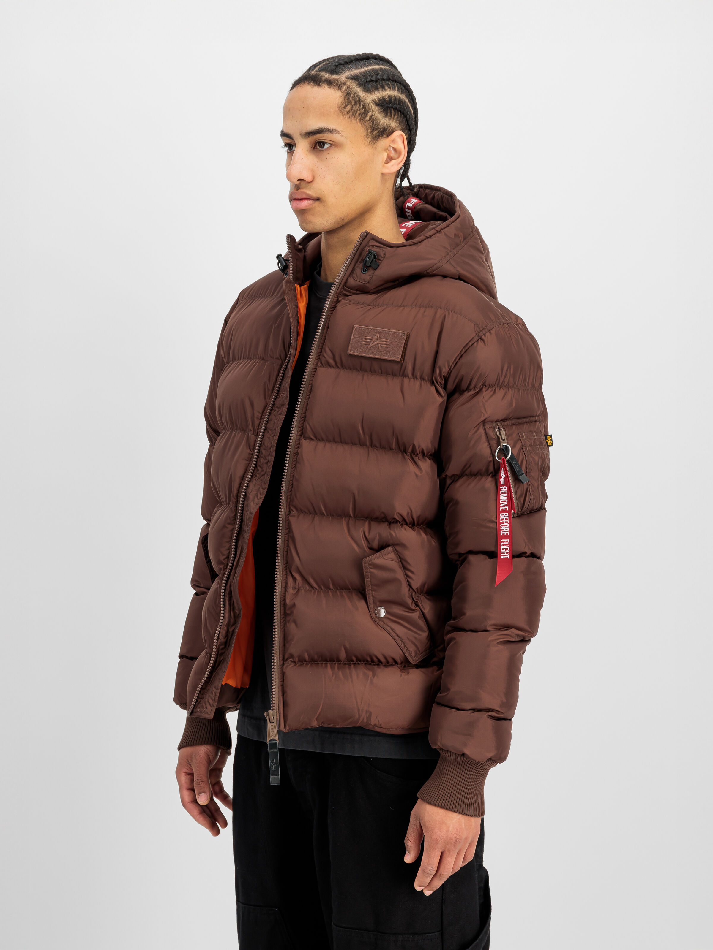 Hooded Puffer Faux Down Winter Jacket powder brown 118113_204_2_model_00002_235154