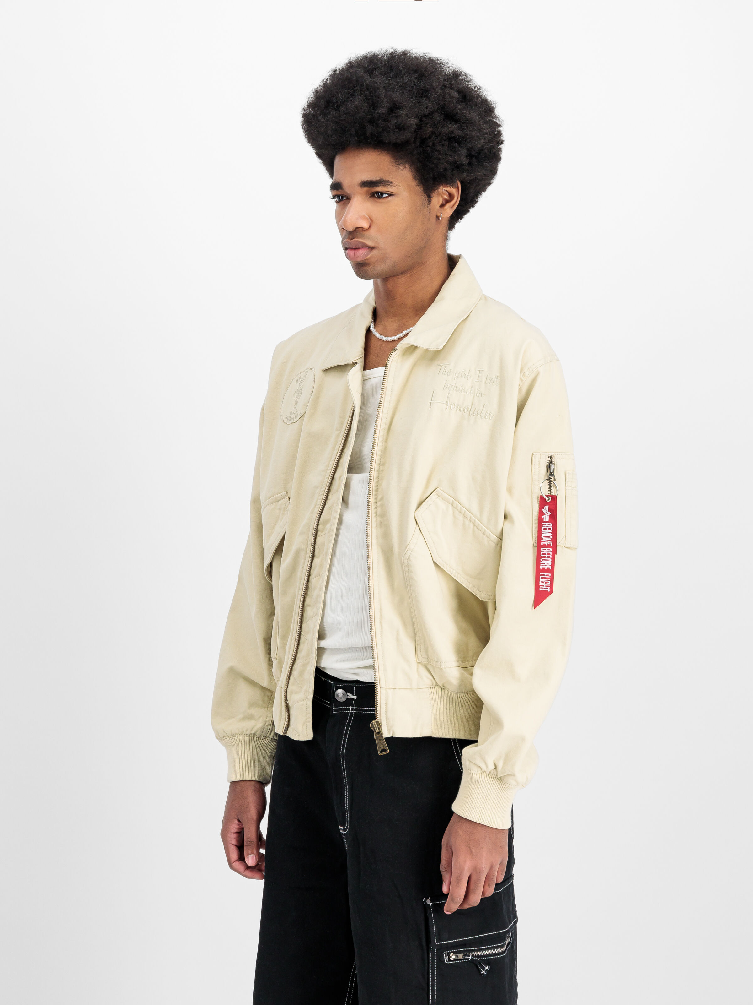 CWU-45 Canvas Honolulu Light Bomber Jacket vintage white 156126_300_2_model_00003_144481