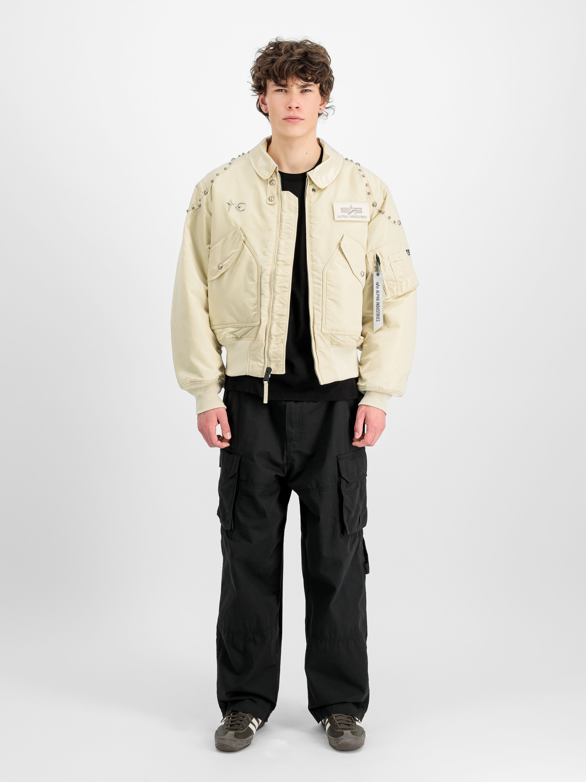 ALPHA x THUG CLUB CWU-45P RIVET Bomber Jacket vintage white 258150_300_2_model_00001_209953