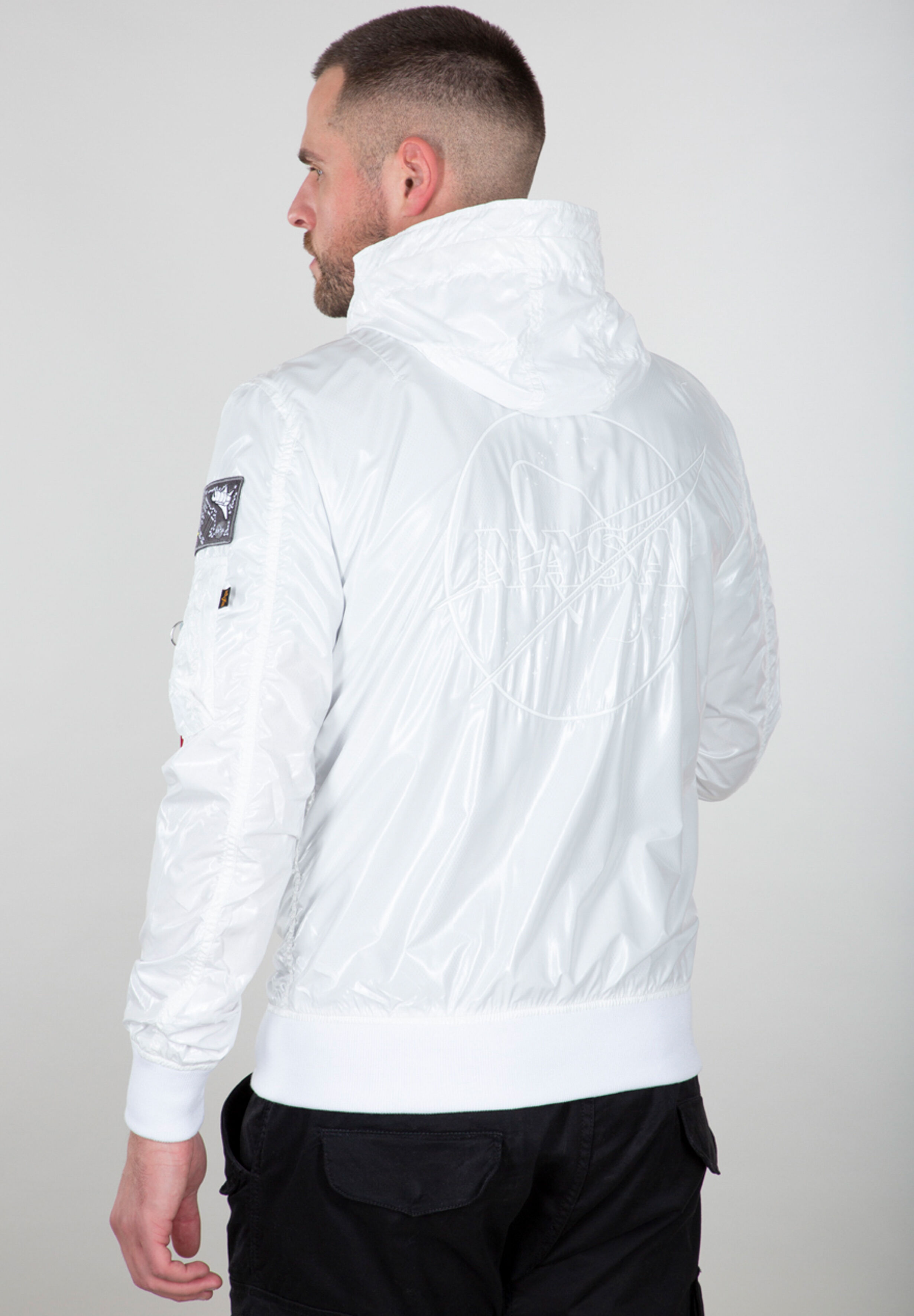 MA-1 NASA Light Weight Hooded Bomber Jacket white 126139_09_alpha_industries_ma_1_lw_hooded_nasa_008_123122