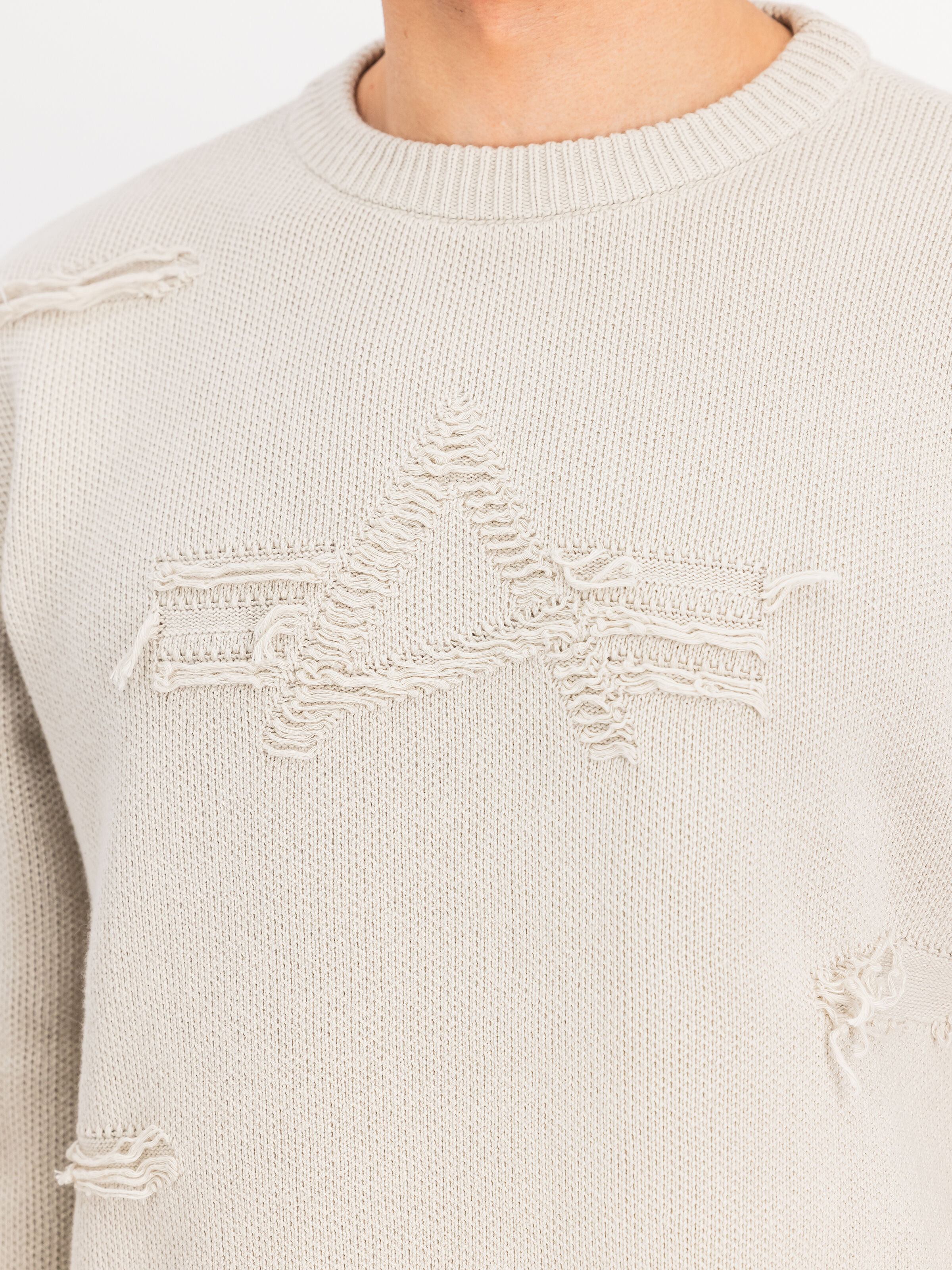 Distressed Logo Sweatshirt organic beige 258400_627_3_detail_00001_164079