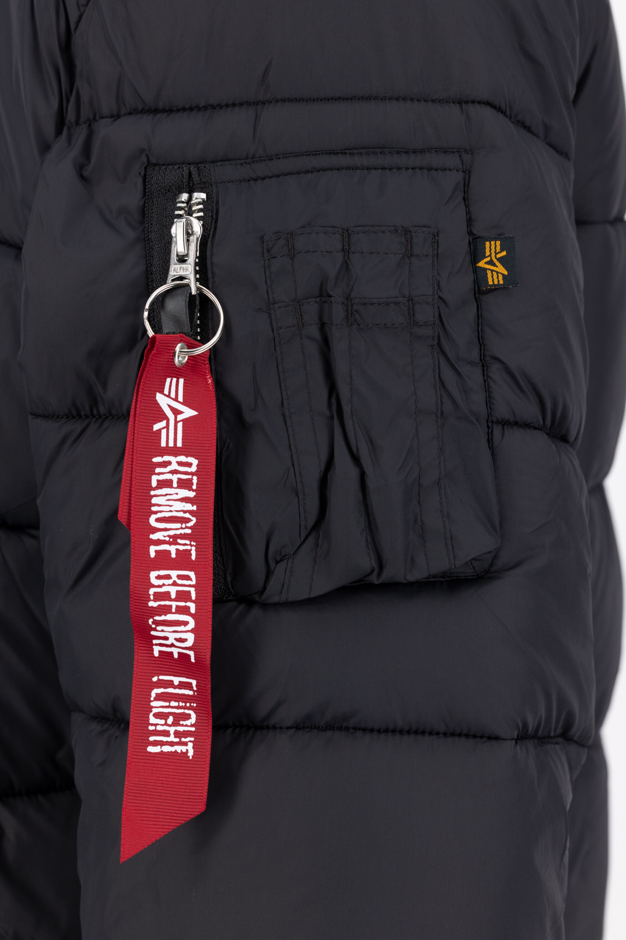 MA-1 Puffer Faux Down Zip Hood Bomber Jacket black 118108_03_005_124200