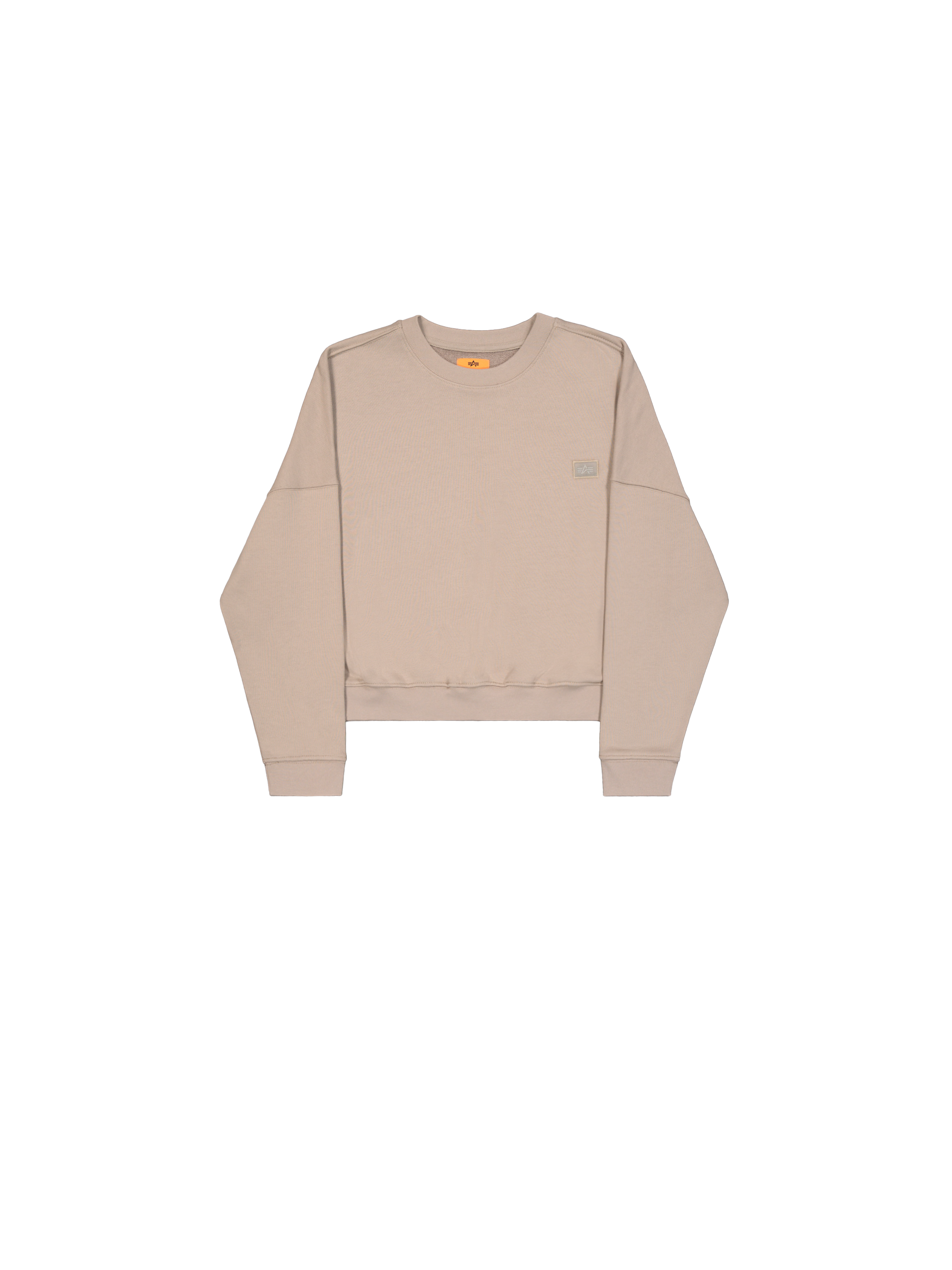 Alpha Essentials Rubber Logo Sweatshirt Women vintage sand