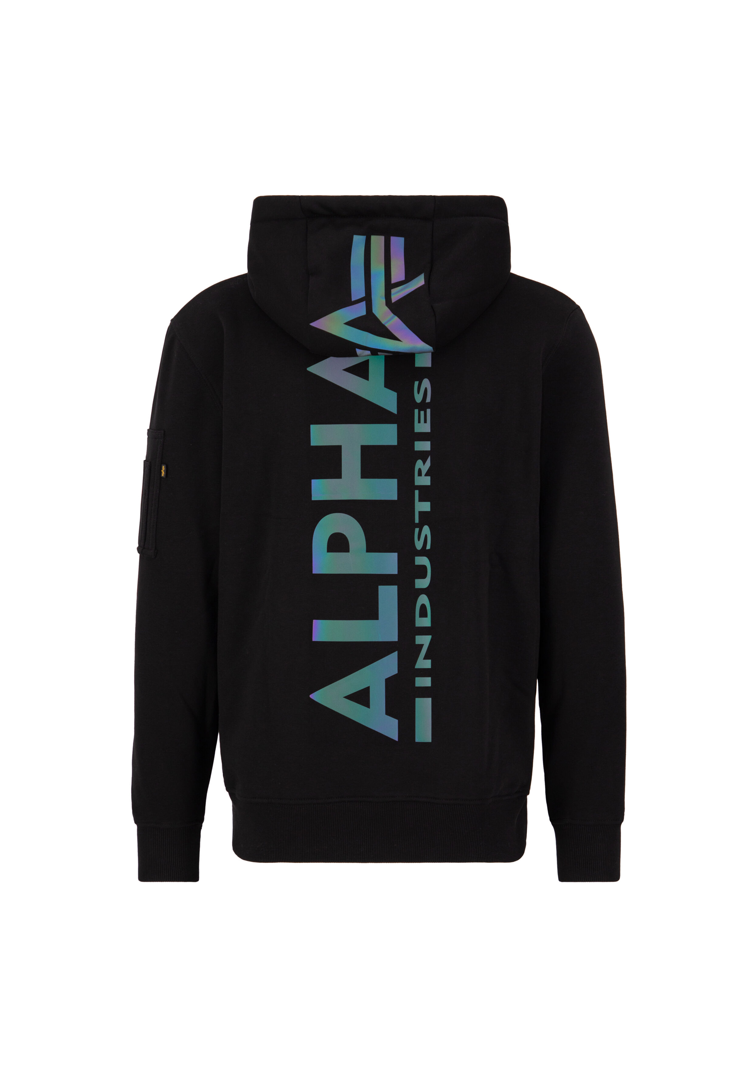 Backprint Rainbow Reflective Print Hoodie black 178318RR_03_002_130196