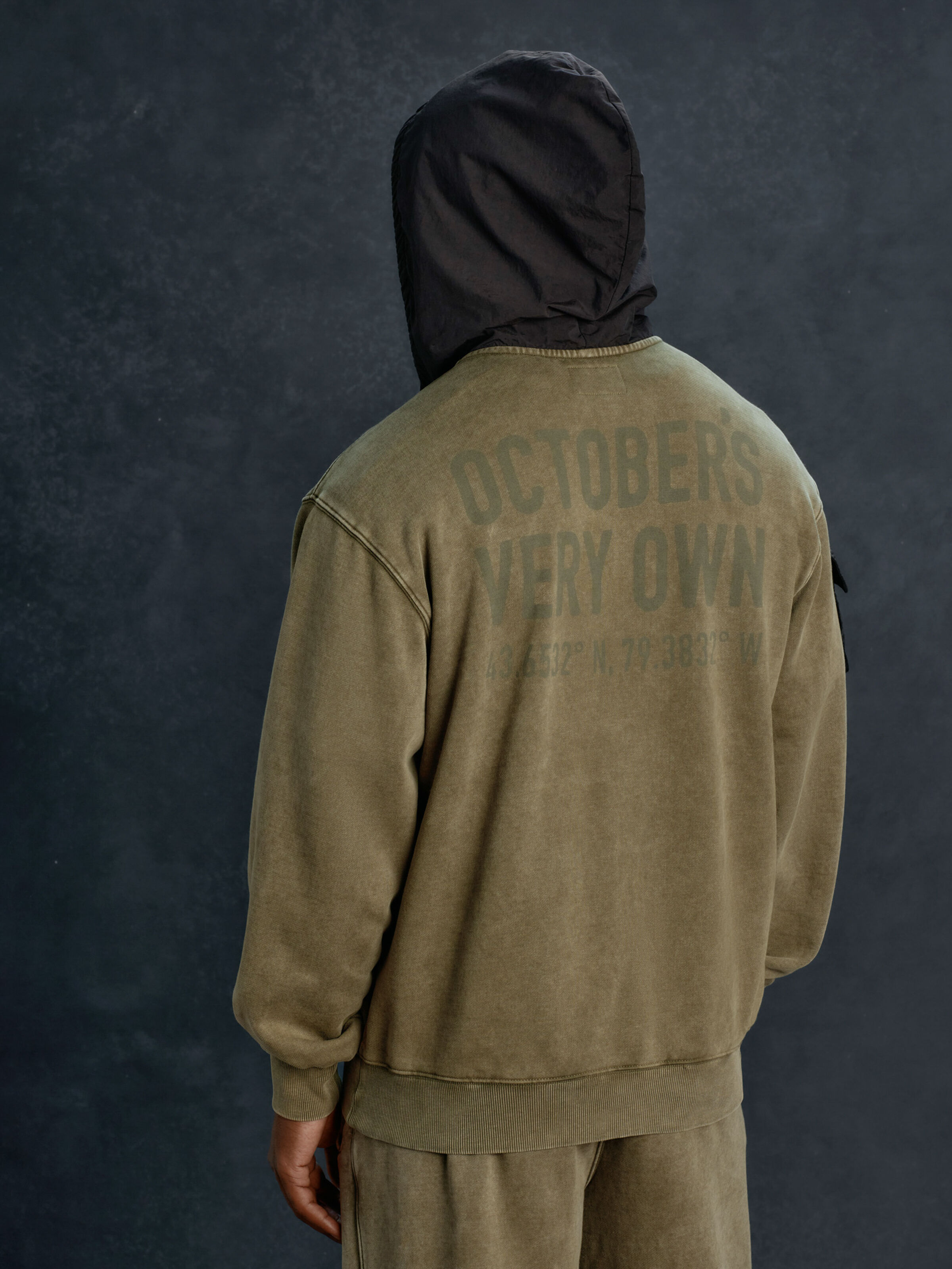 ALPHA x OVO Garment Dye Hoodie olive 258014_11_2_model_00003_195876