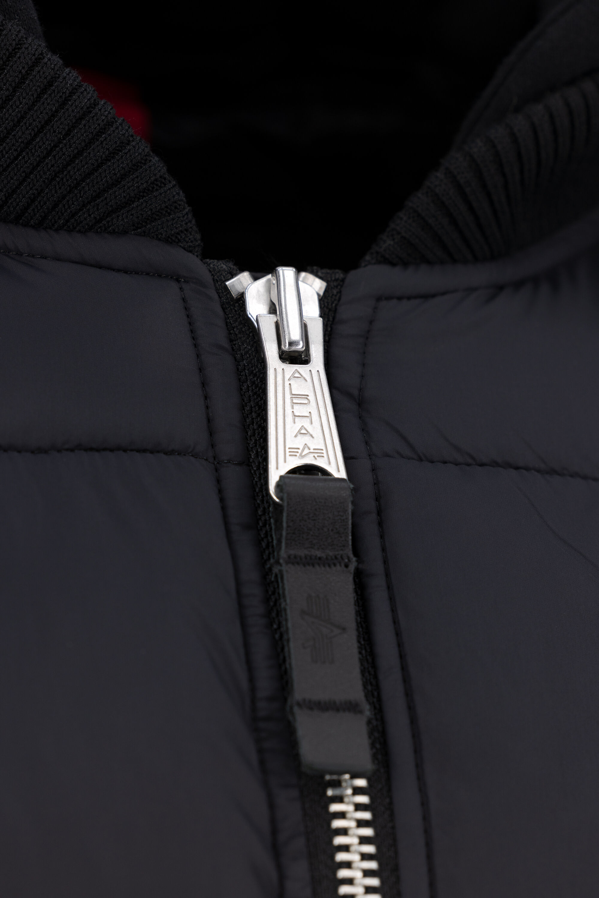 MA-1 Puffer Faux Down Zip Hood Bomber Jacket black 118108_03_002_124197